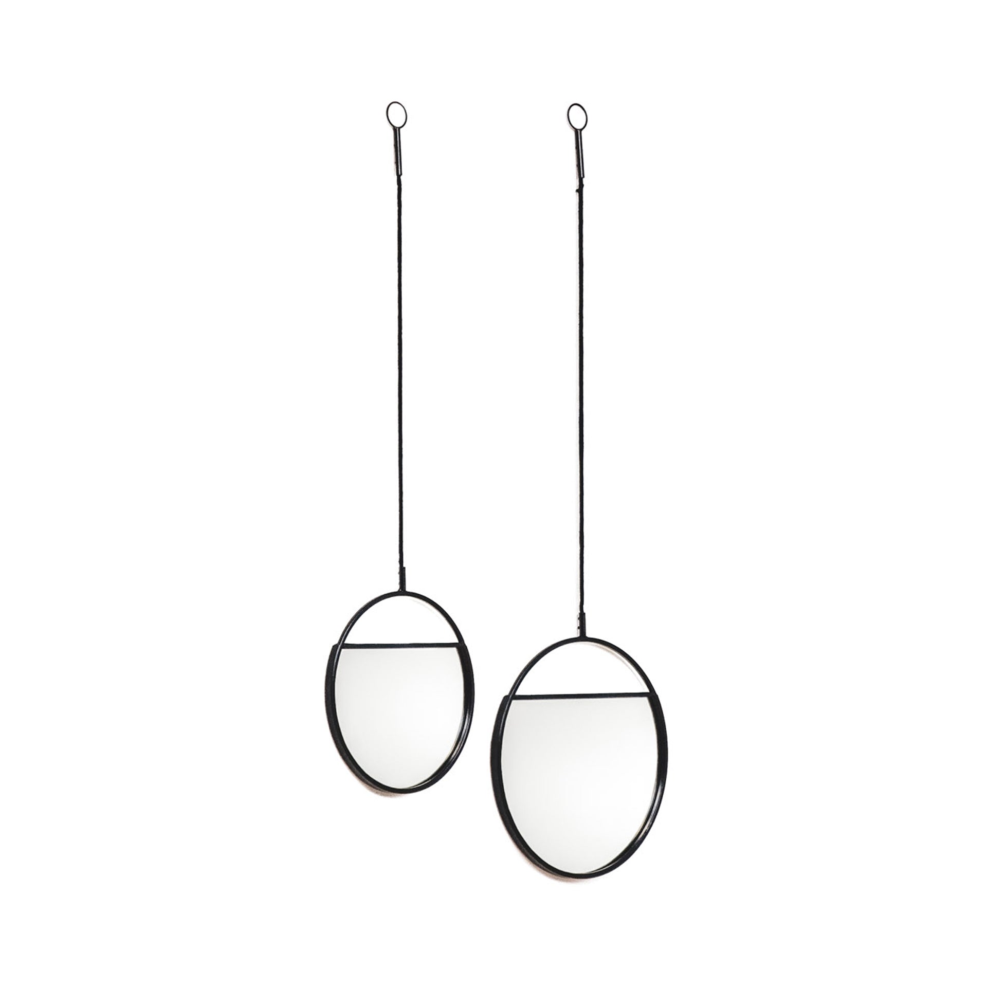 Spiegel - Set van 2 - Metaal - Zwart - 25x90 & 30x100cm