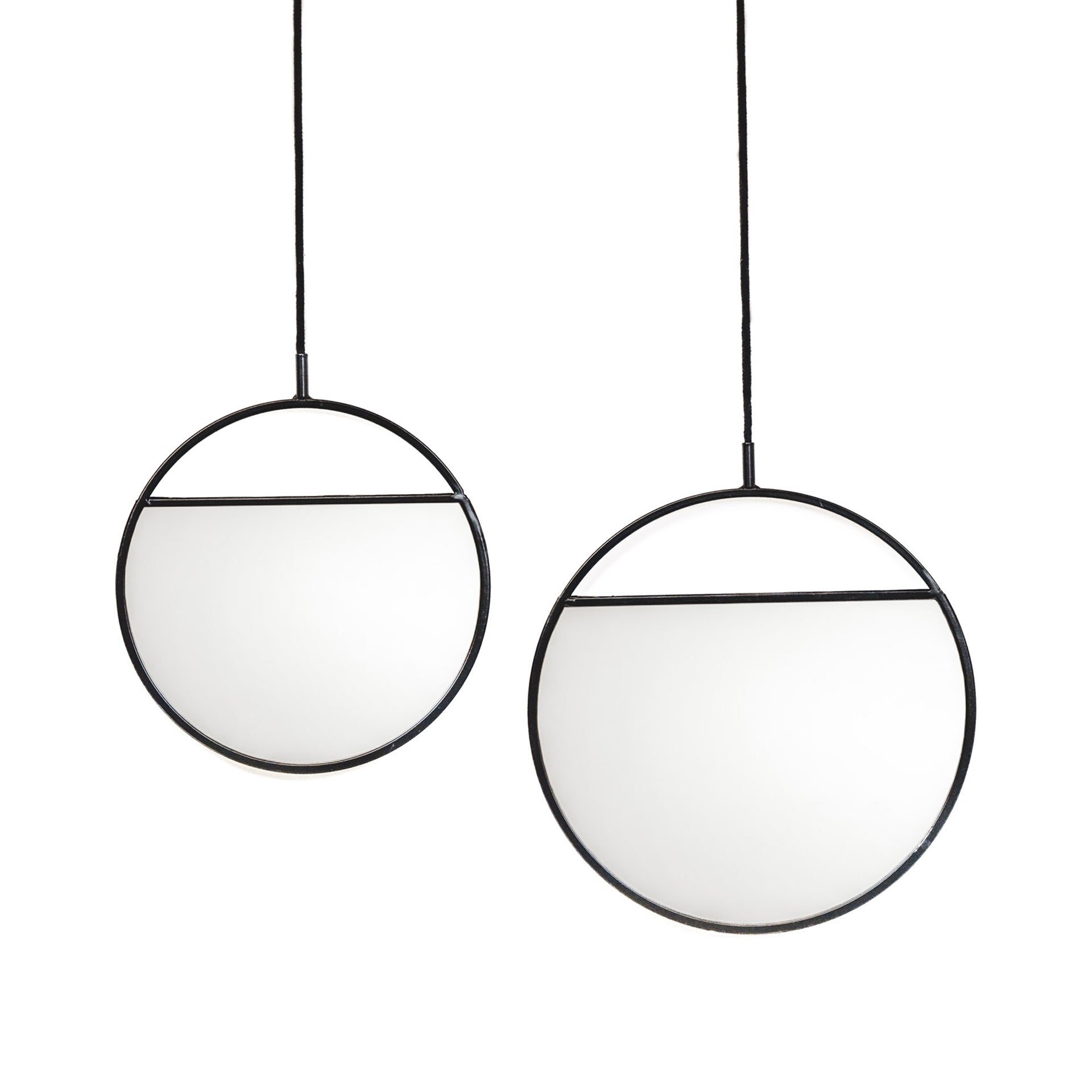 Spiegel - Set van 2 - Metaal - Zwart - 25x90 & 30x100cm