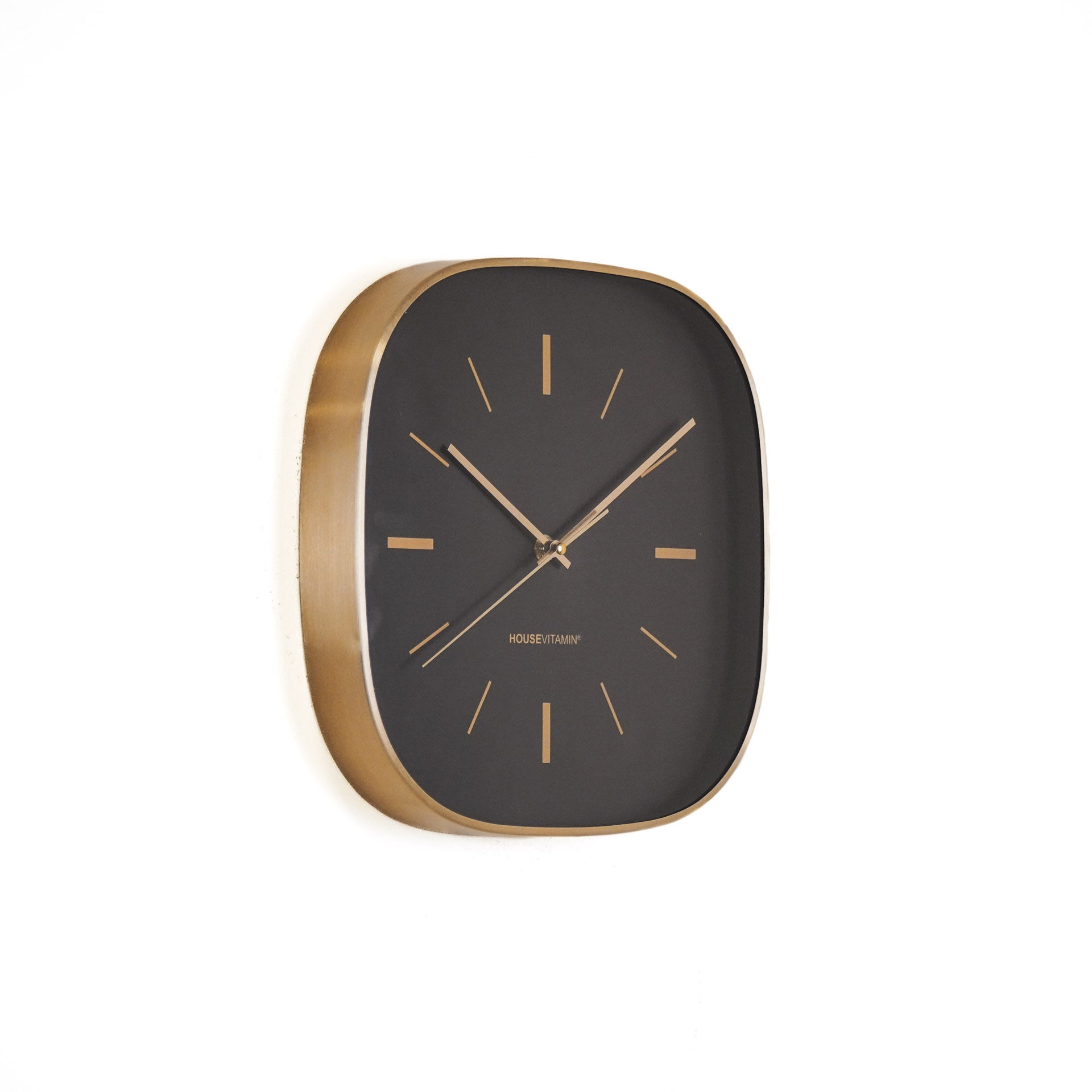 Klok - Vierkant - Metaal - Zwart - 29x29cm