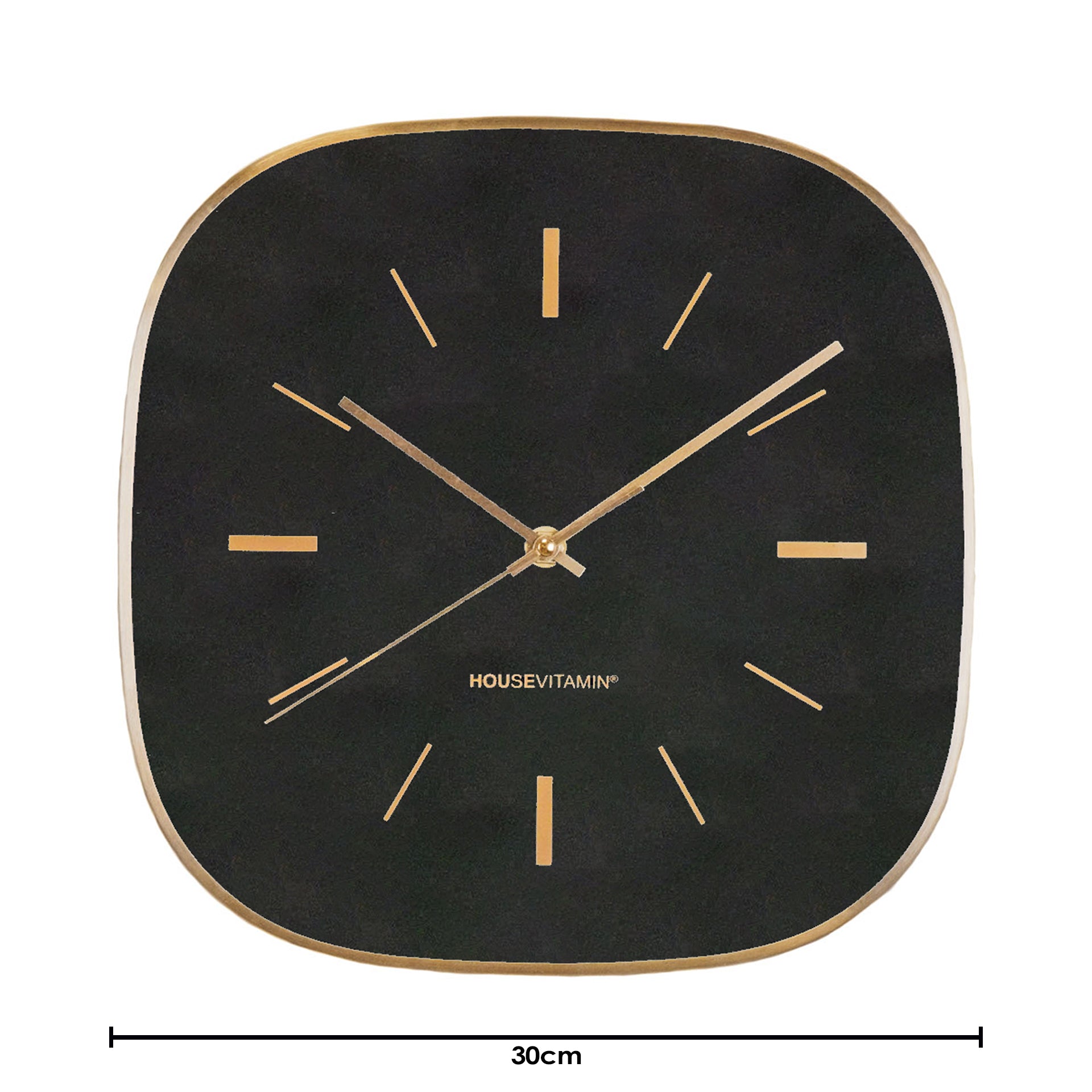 Klok - Vierkant - Metaal - Zwart - 29x29cm