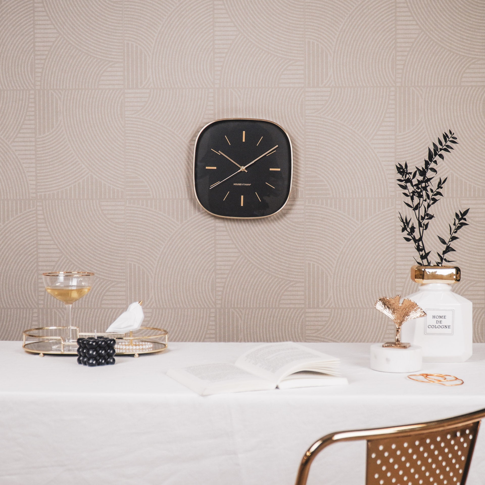 Klok - Vierkant - Metaal - Zwart - 29x29cm