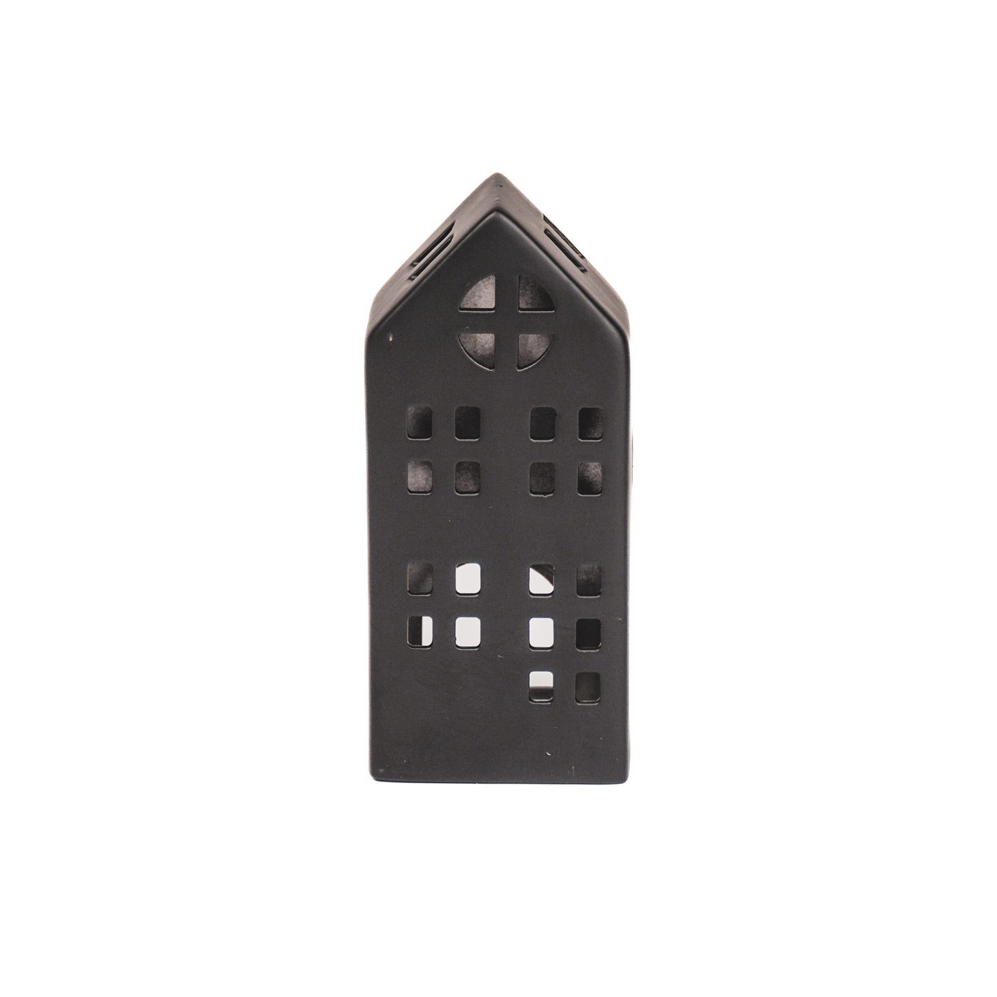 HV Hoog Huis Waxinelichthouder-Zwart - 8,5x6,5x19,5cm
