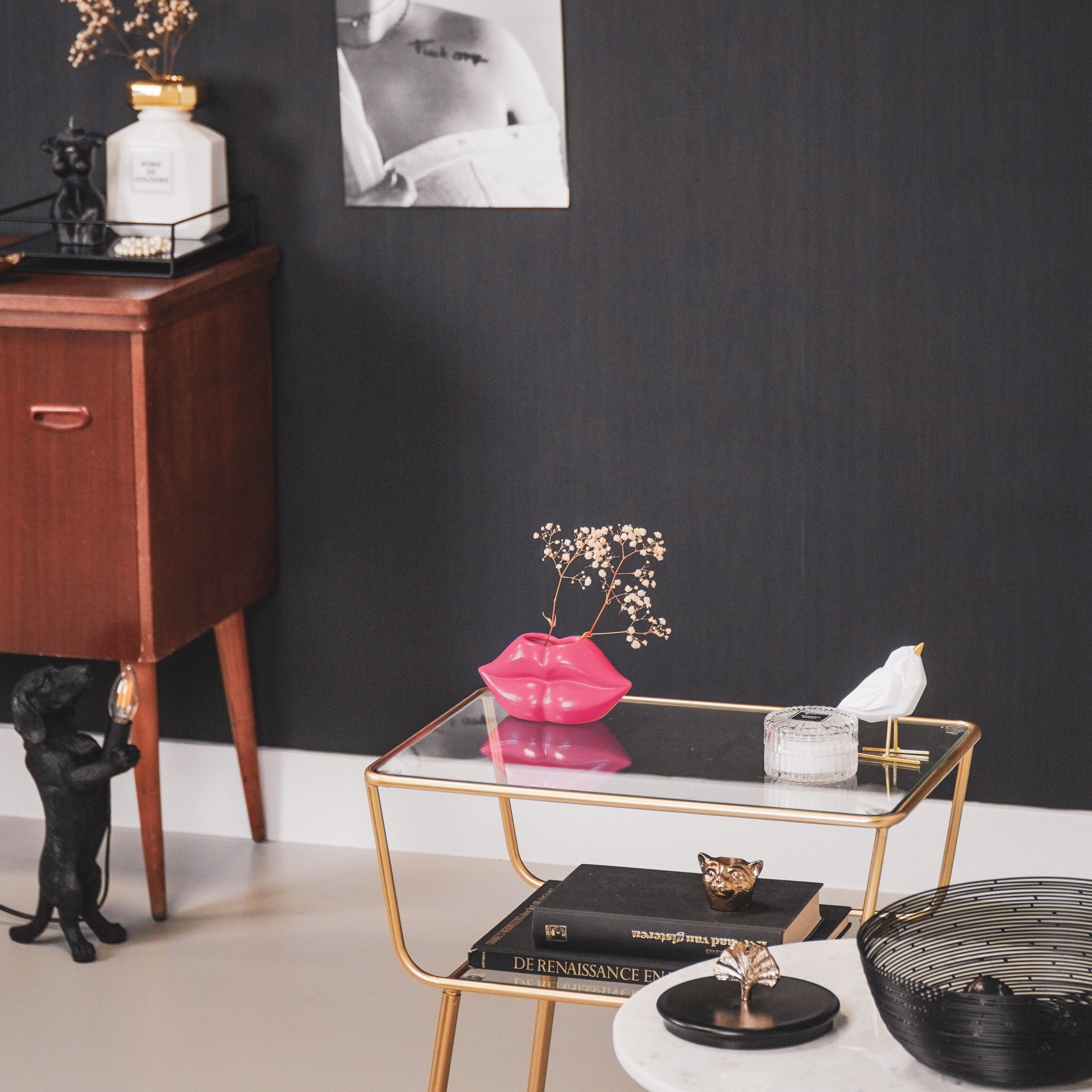 Pot - Lip - Keramiek - Neon Roze - 15,5x6,5x7,5cm