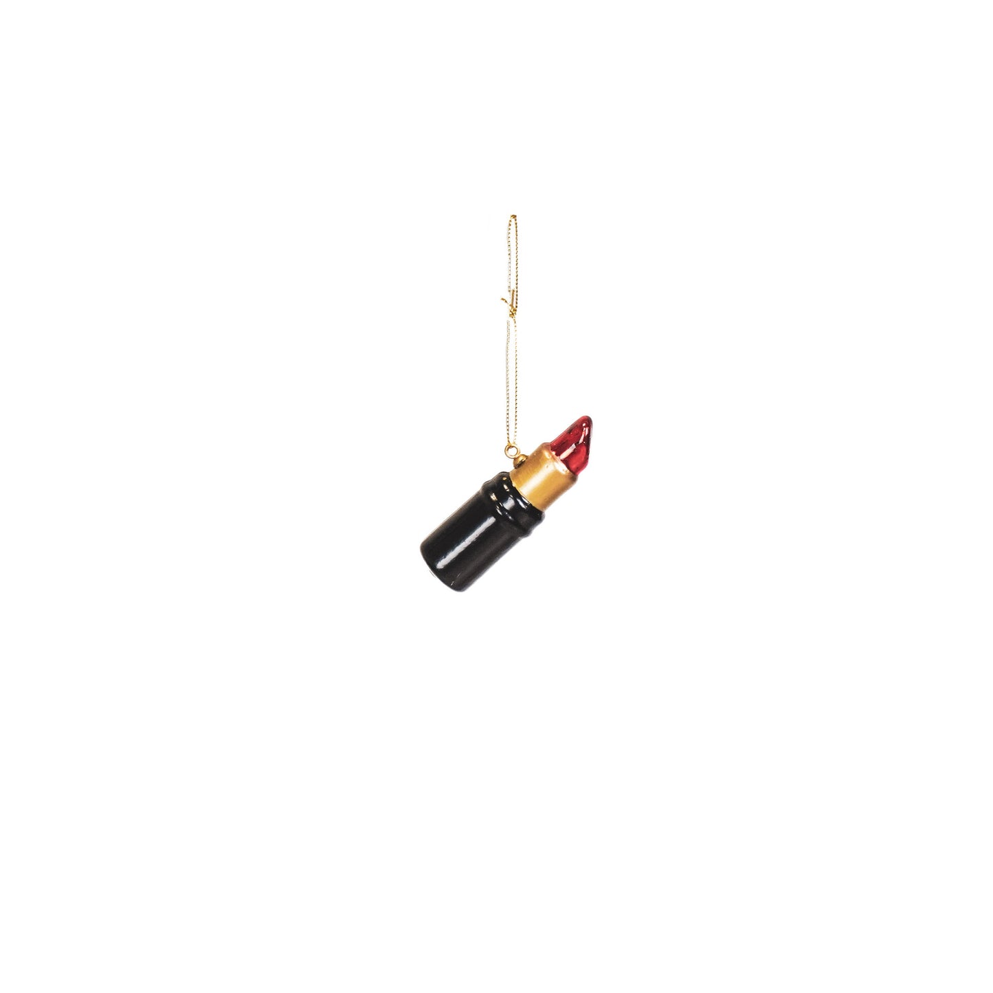 HV Lippenstift Kerstballen- Set van 2 - Glas- 9x3x3cm