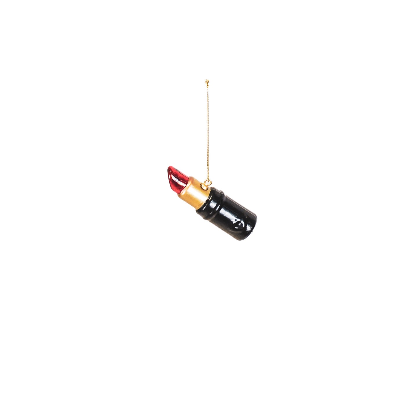 HV Lippenstift Kerstballen- Set van 2 - Glas- 9x3x3cm