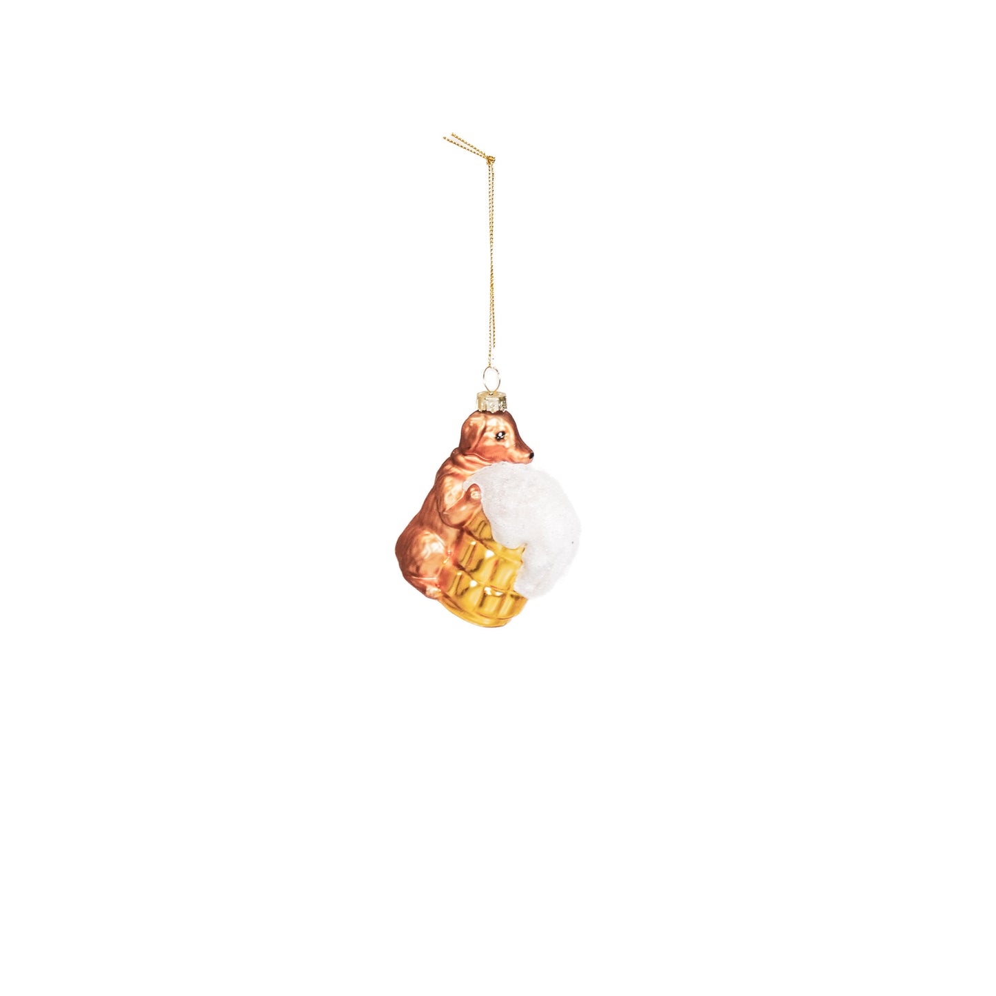 HV Teckel Kerstbal- Set van 2-Glas -6,5x3,5x8cm