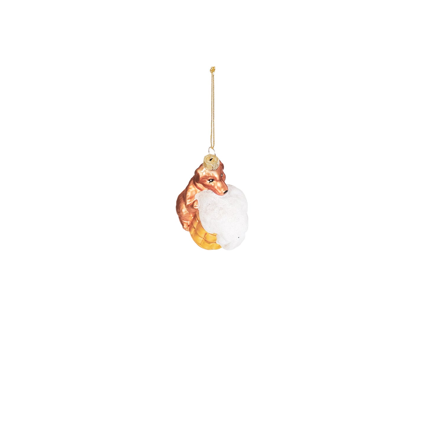 HV Teckel Kerstbal- Set van 2-Glas -6,5x3,5x8cm