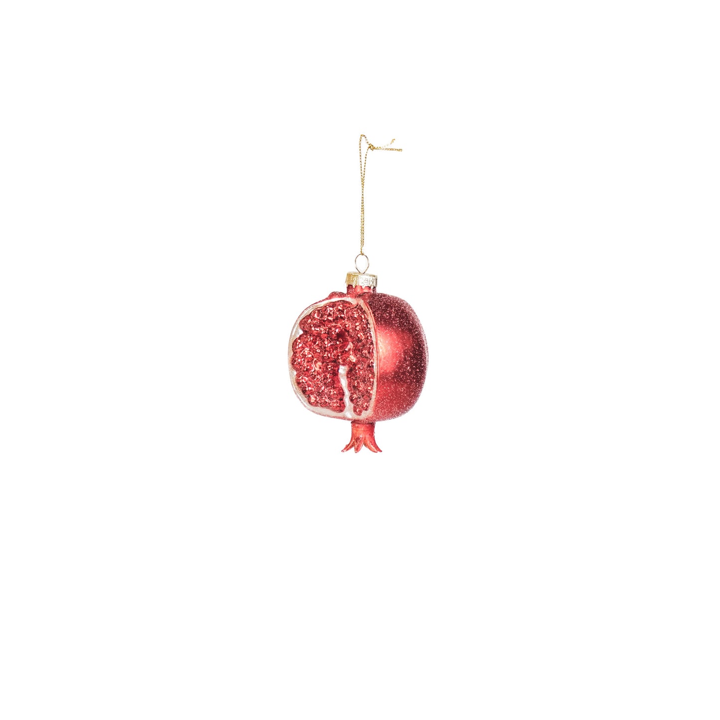 HV Granaatappel Kerstballen- Set van 2-Glas - 8x5,5x7,5cm