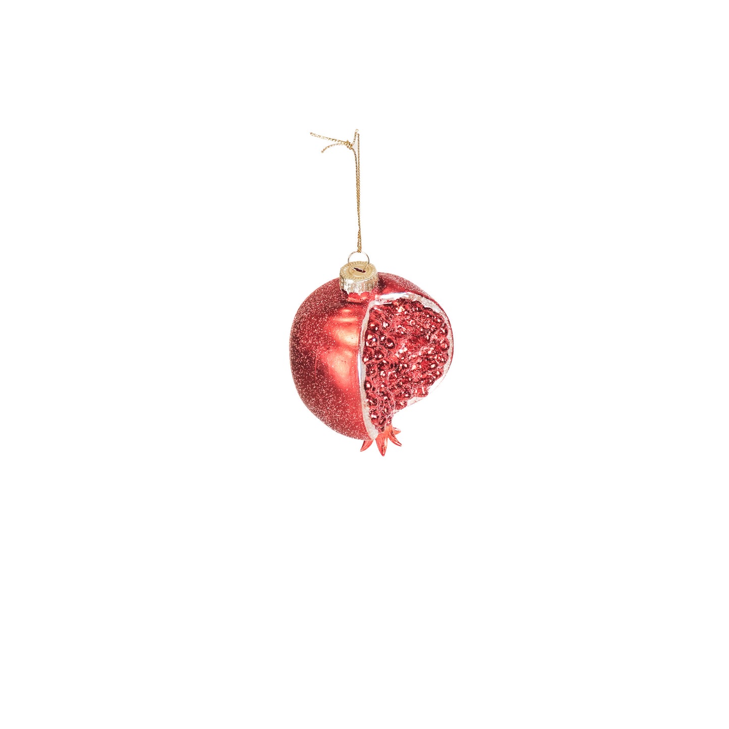 HV Granaatappel Kerstballen- Set van 2-Glas - 8x5,5x7,5cm