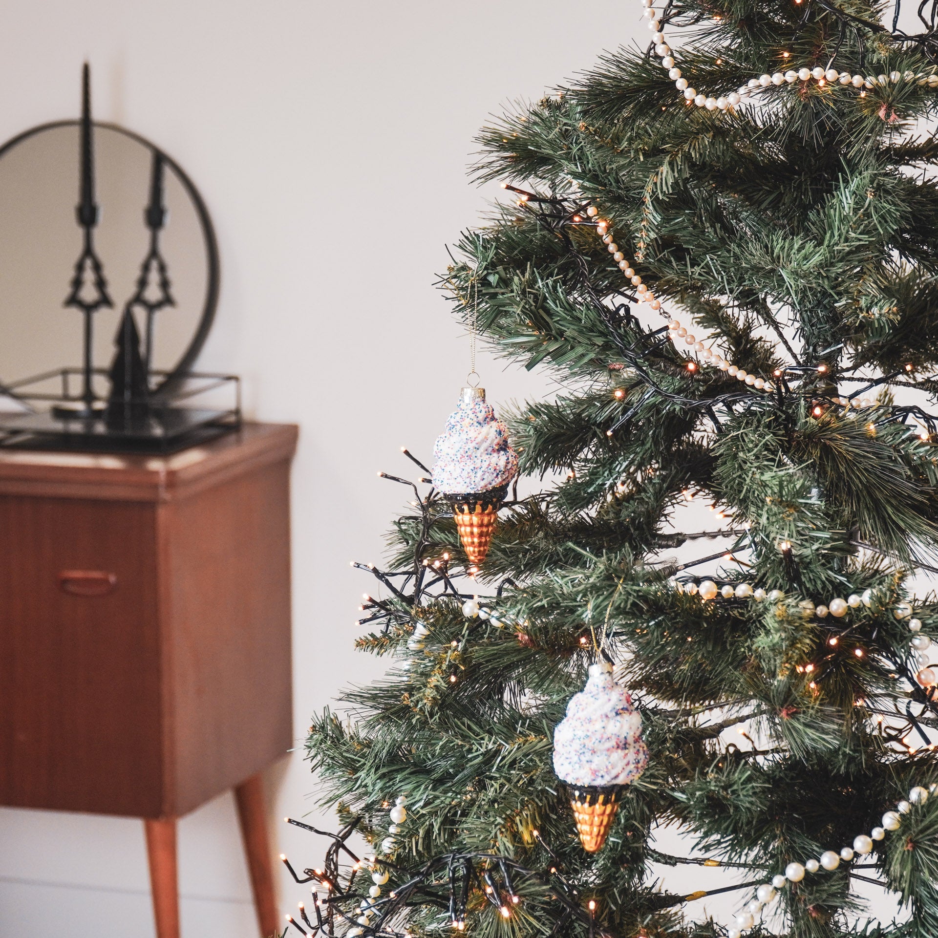 Kersthanger - Softijs - Glas - 5,5x5,5x12cm