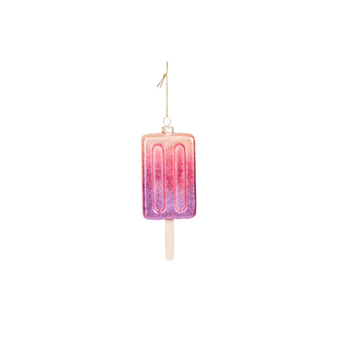HV Waterijsje Kerst Ornament-Set van 2- Glas- 6x2,5x14,5cm