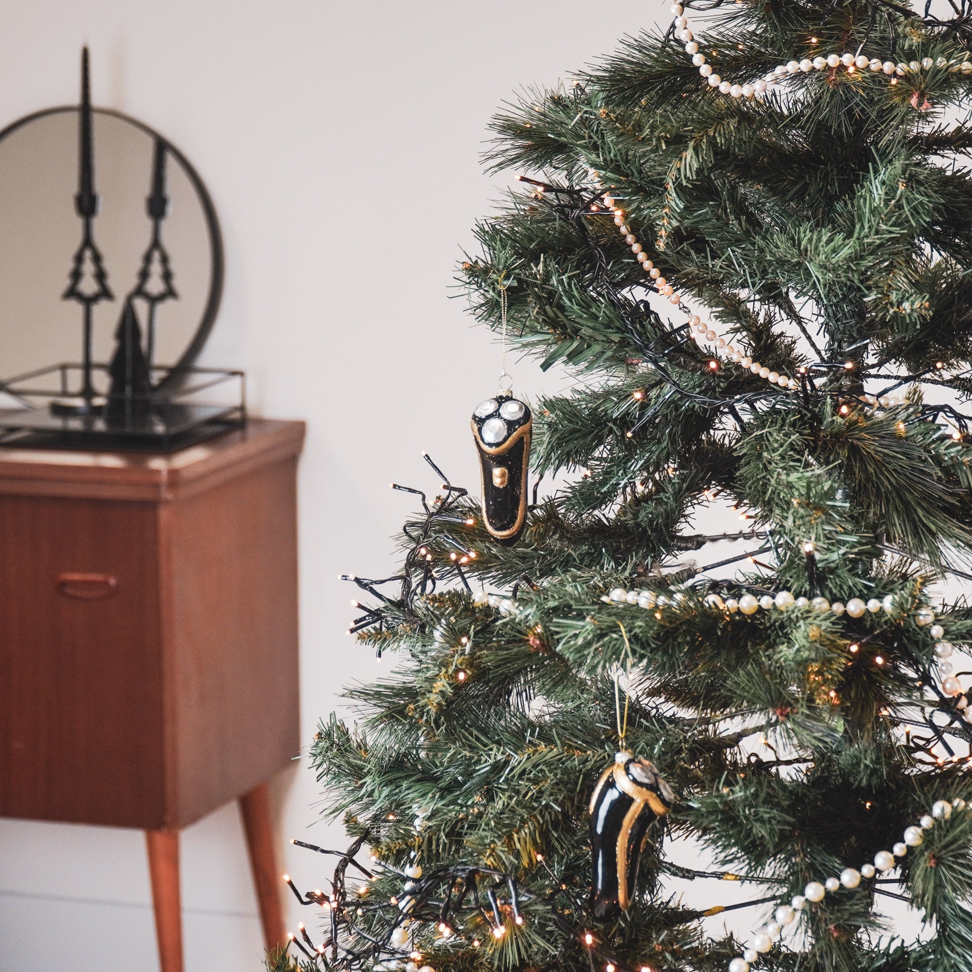 Kersthanger - Scheerapparaat - Glas - 4x4,5x11cm