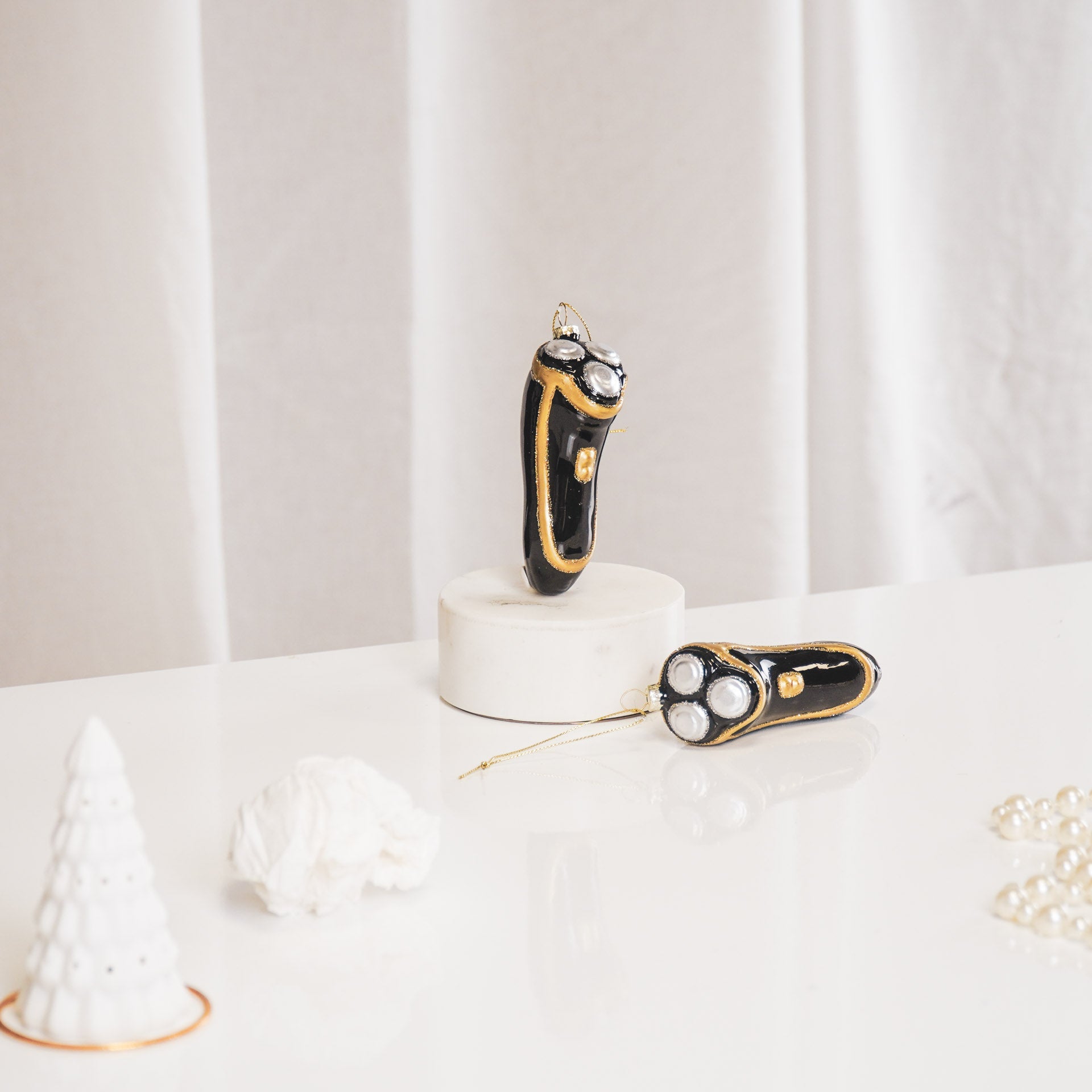 Kersthanger - Scheerapparaat - Glas - 4x4,5x11cm