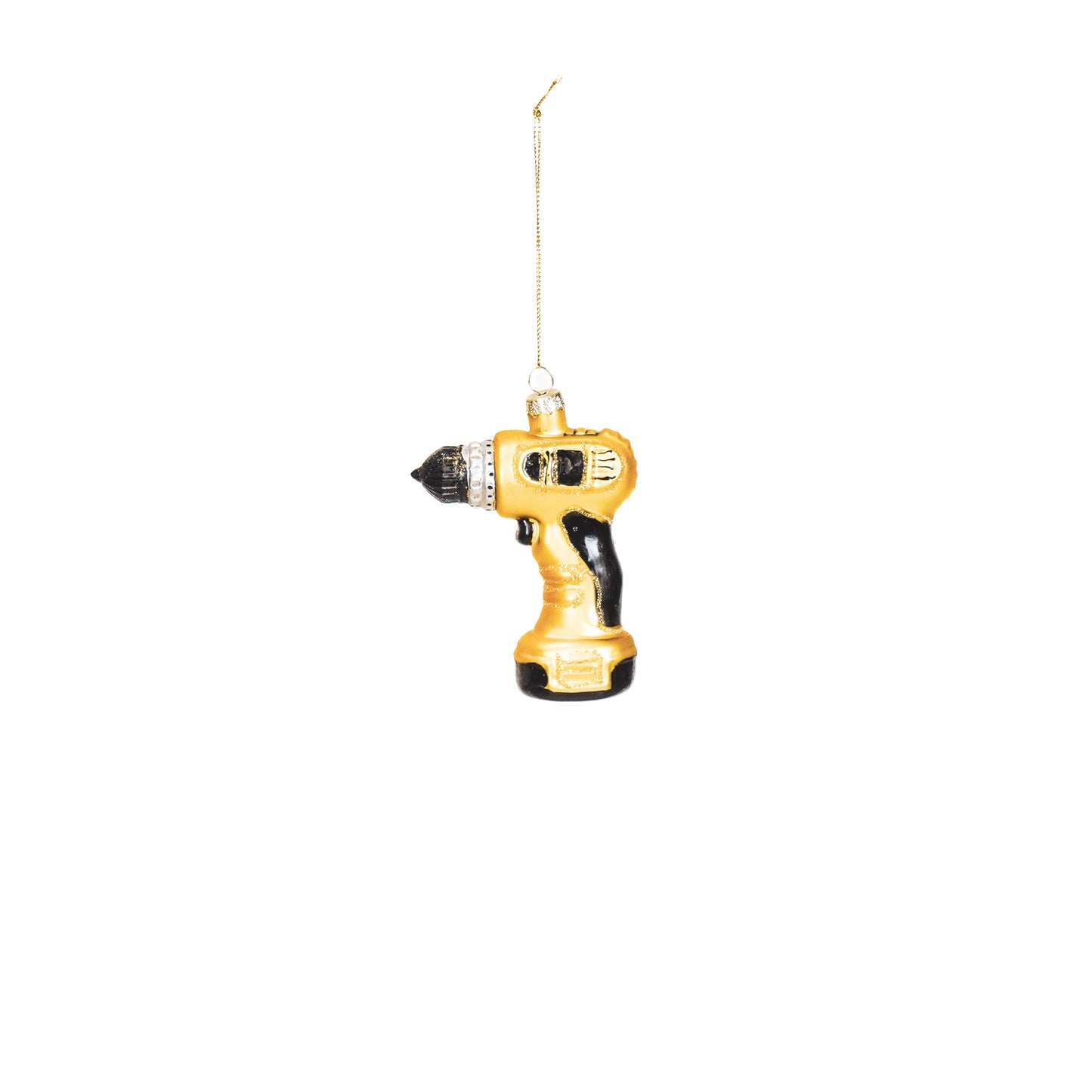 HV Boormachine Kerst Ornament- Set van 2- Glas- 8x4x10,5cm