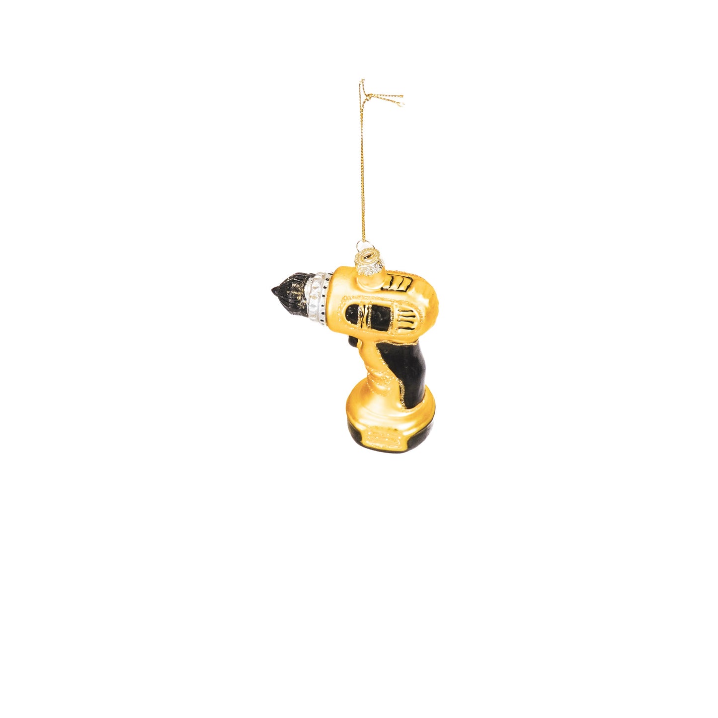 HV Boormachine Kerst Ornament- Set van 2- Glas- 8x4x10,5cm