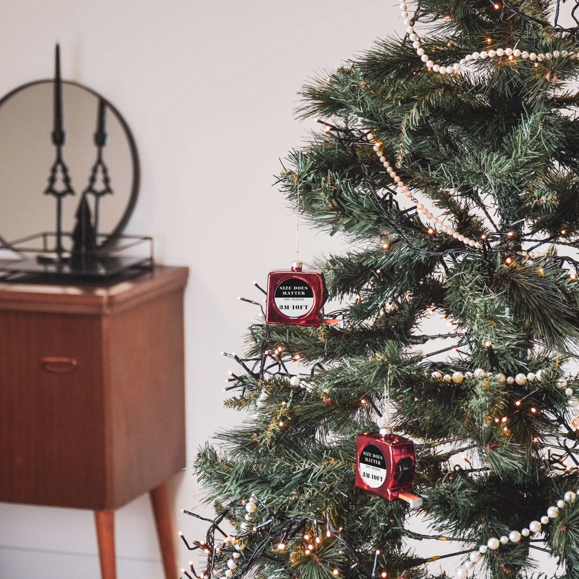 Kersthanger - Meetlint - Glas - 9x3x7cm