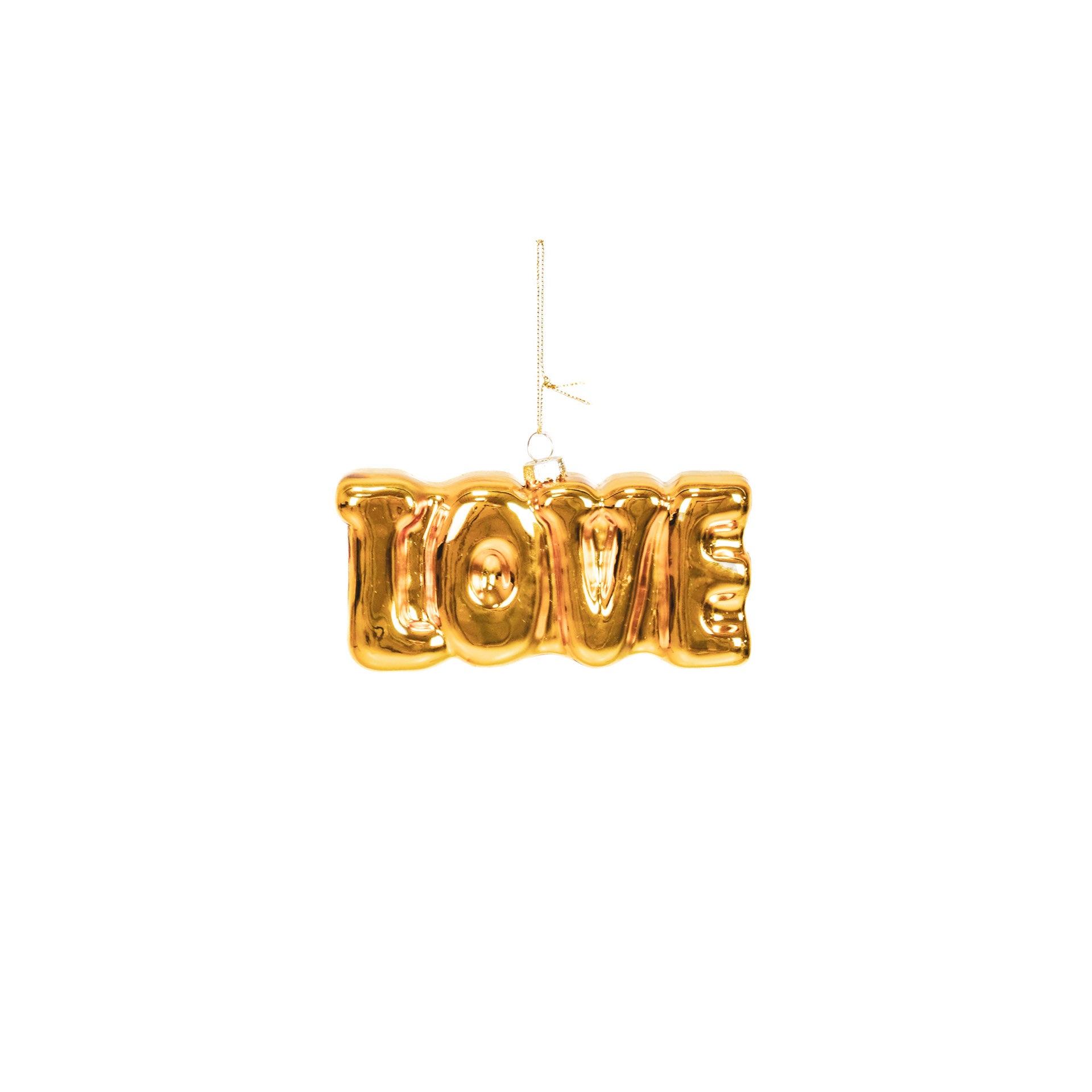 Kersthanger - LOVE - Glas - Goud - 14,5x3,5x7cm