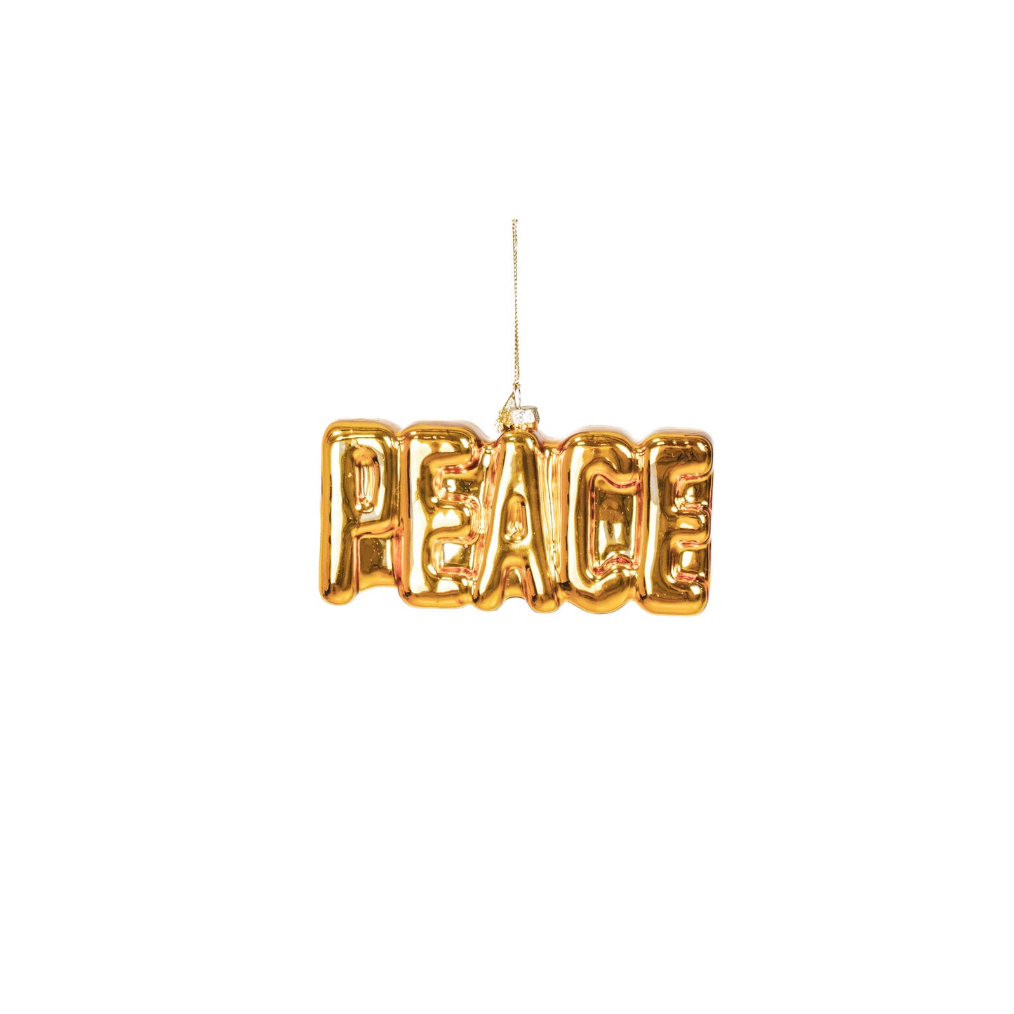 HV PEACE Kerstornament- Set van 2 -Glas-14,5x3,5x7,5 cm