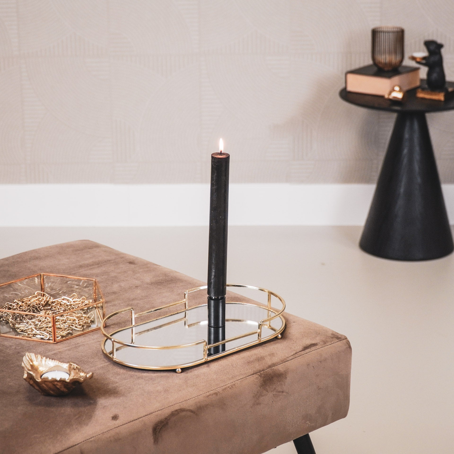 Dinerkaars - Extra Brede - XL - Wax - Zwart - 3x25cm