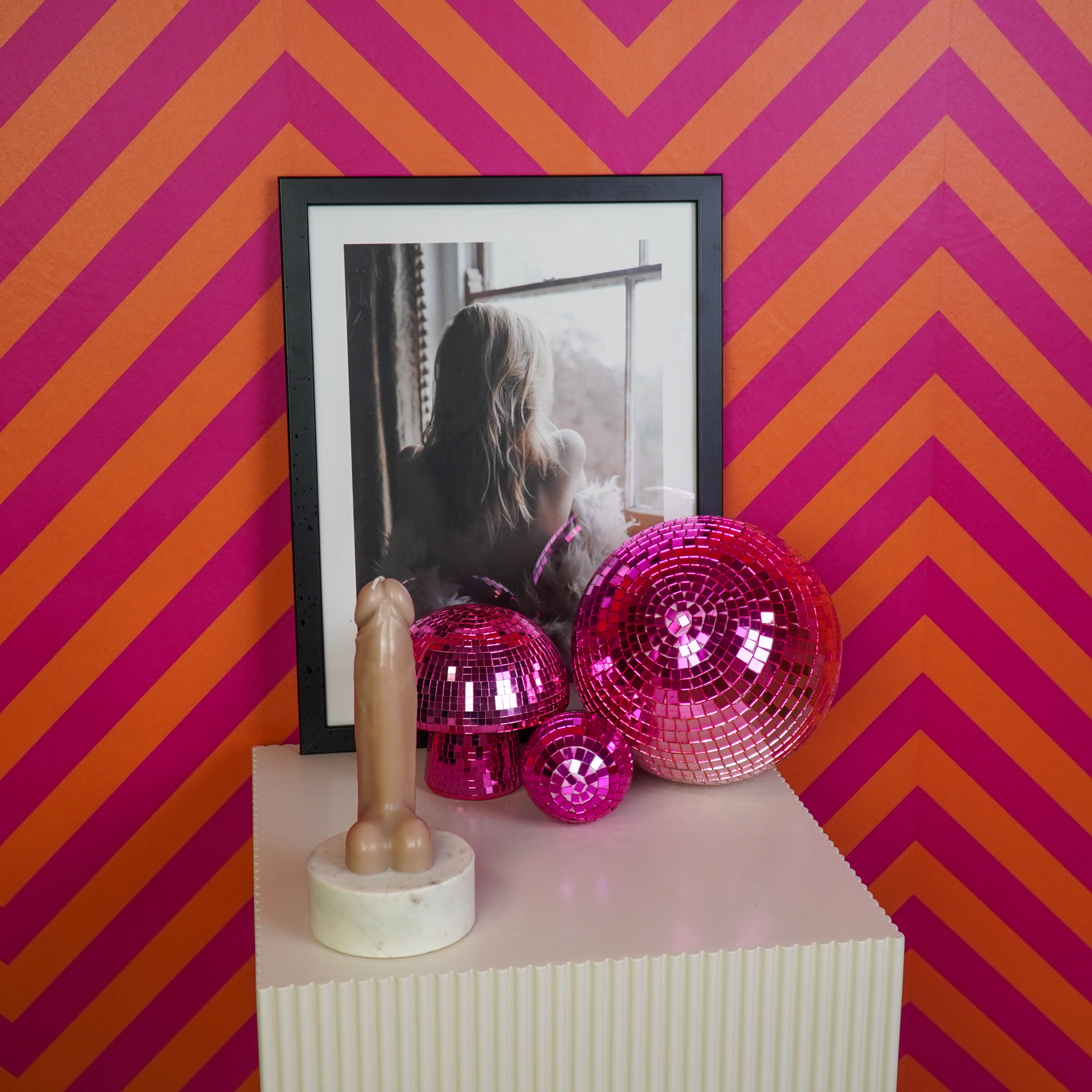 Kaars - Piemel - Wax -Taupe- 160gram - 7x5,5x17cm