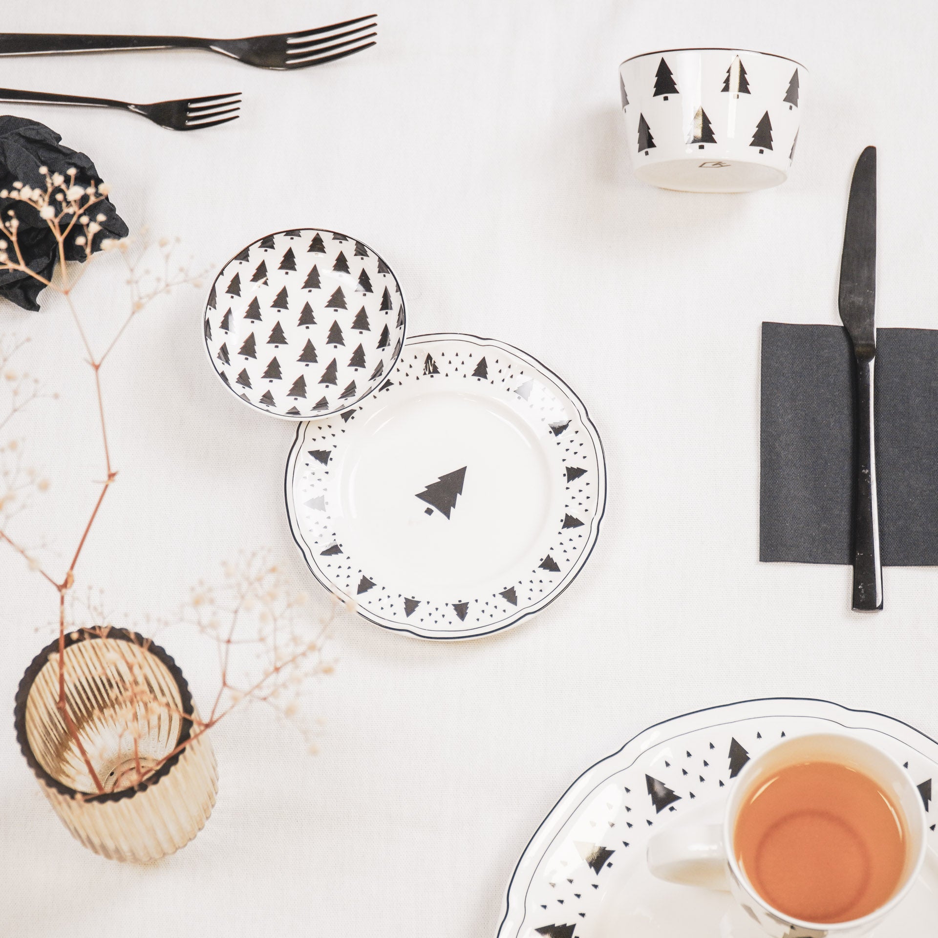 Gebaksbord - Kerstboom - Newbone China - Ø15cm