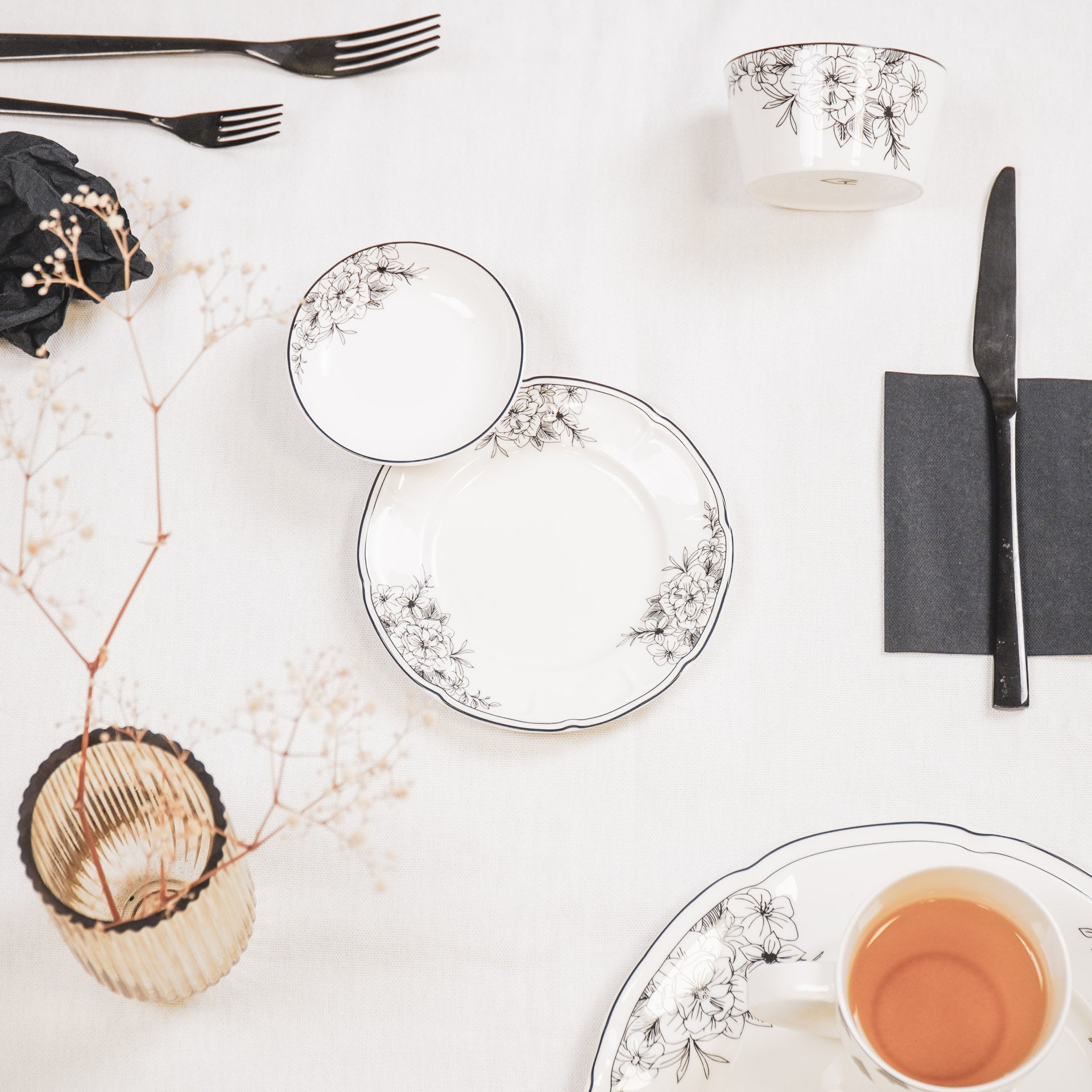 Housevitamin Gebaksbord- Les Fleurs- Ø15cm