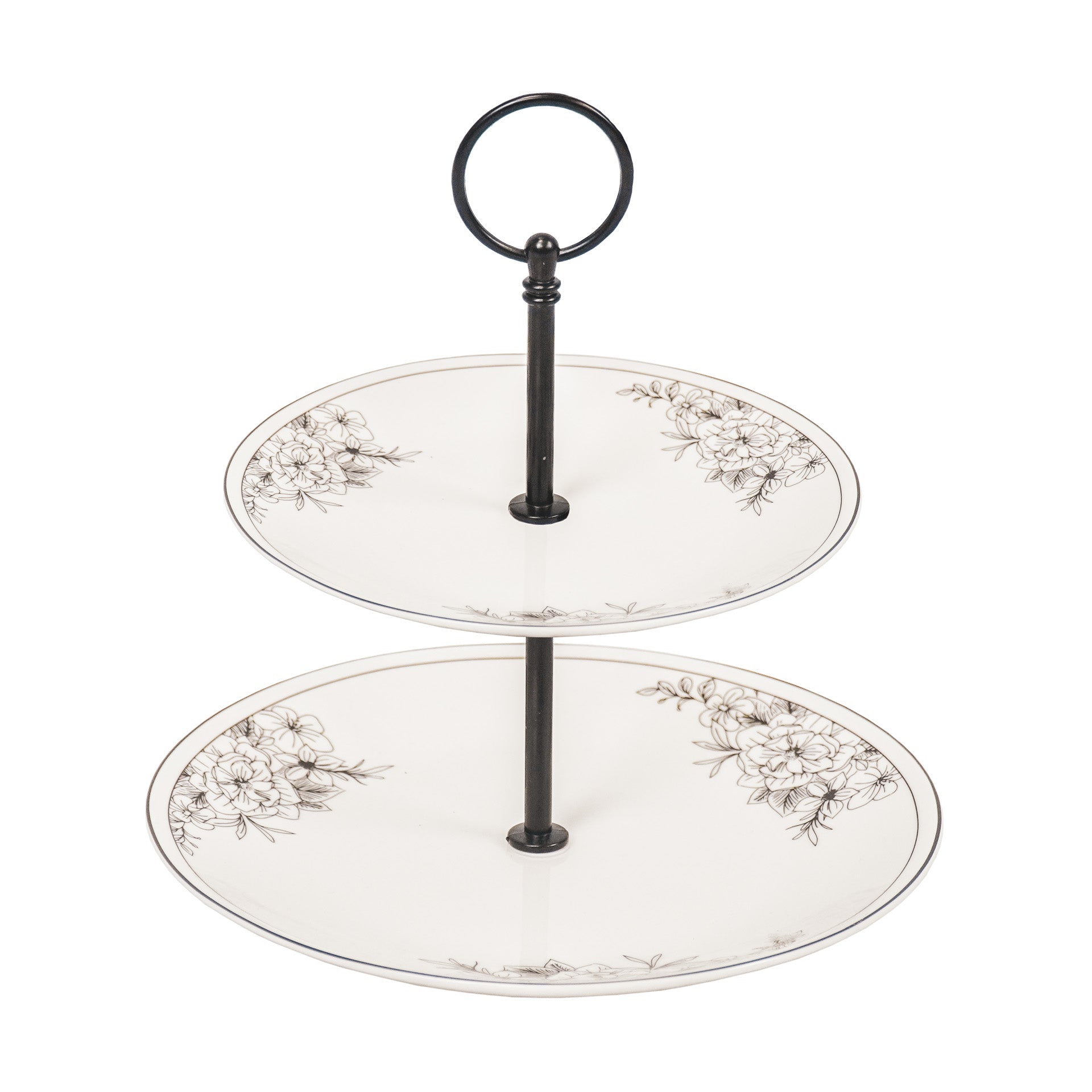 Etagère - Les Fleurs - 2 lagen - Newbone China - 28x23cm