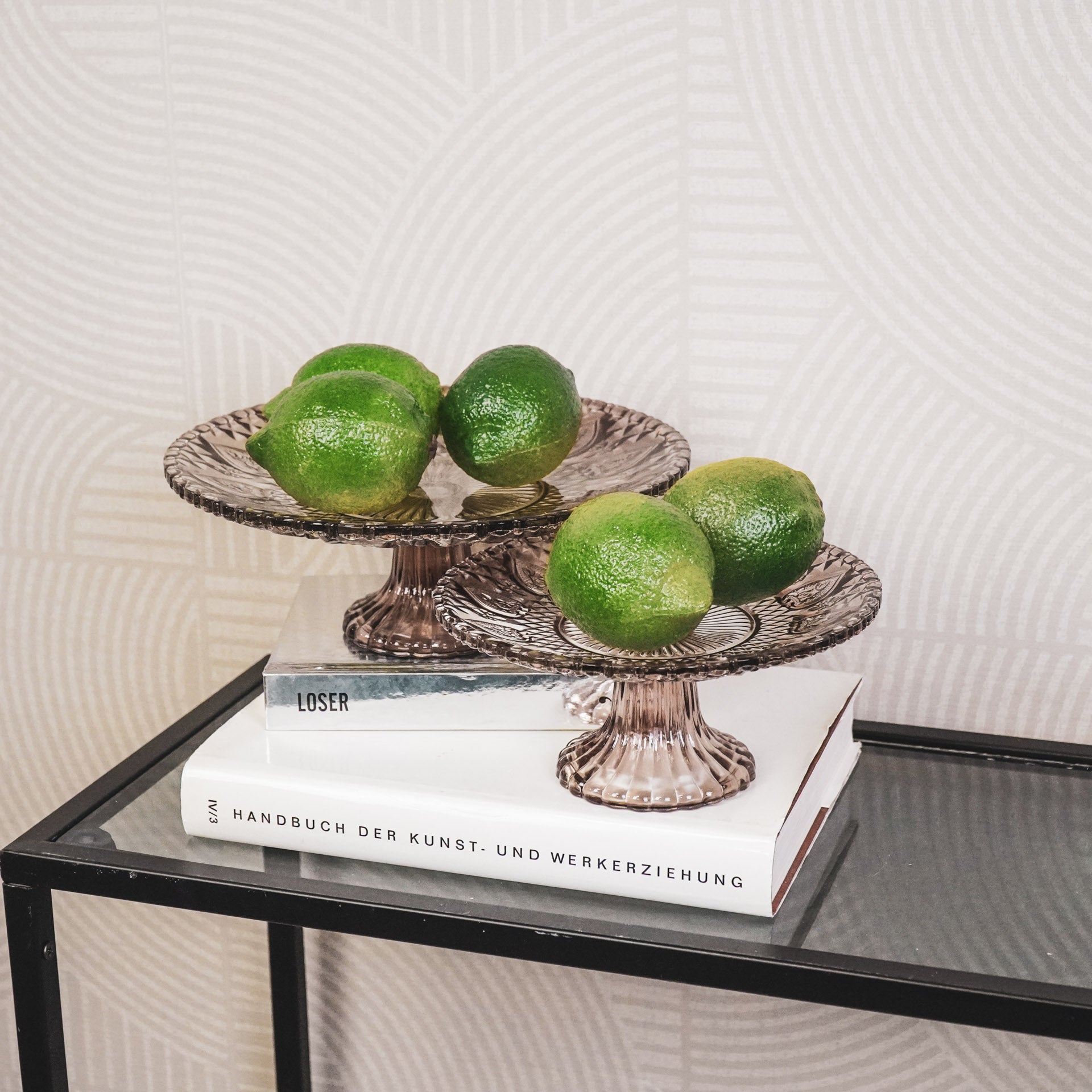 Servies- Taartplateau - Glas- Bruin 15x8 cm