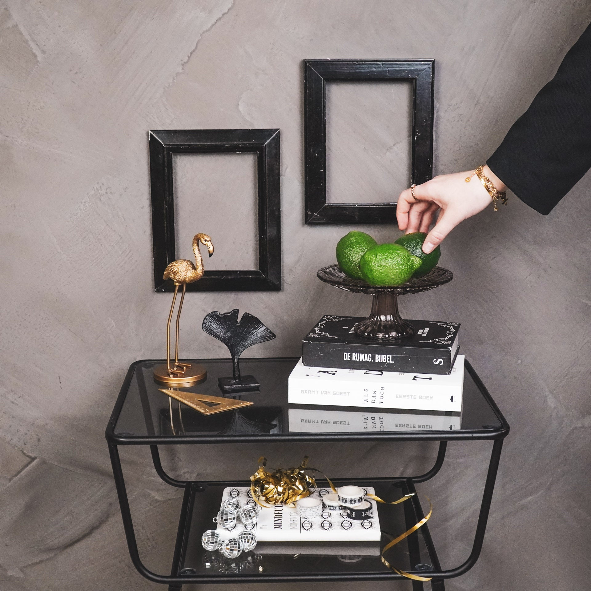 Servies- Taartplateau - Glas- Bruin 15x8 cm