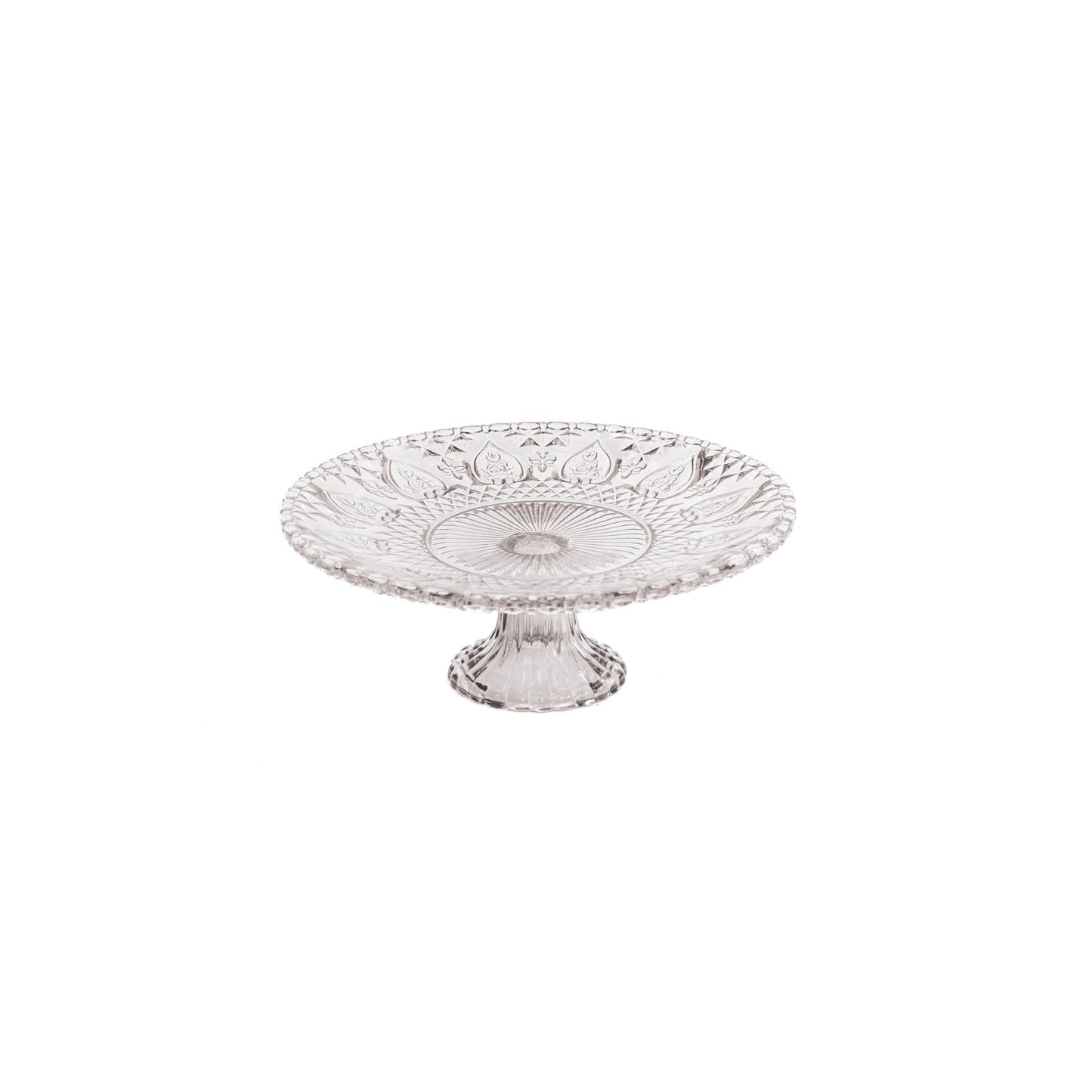 Servies- Taartplateau - Glas - Grijs - 22,5x8 cm