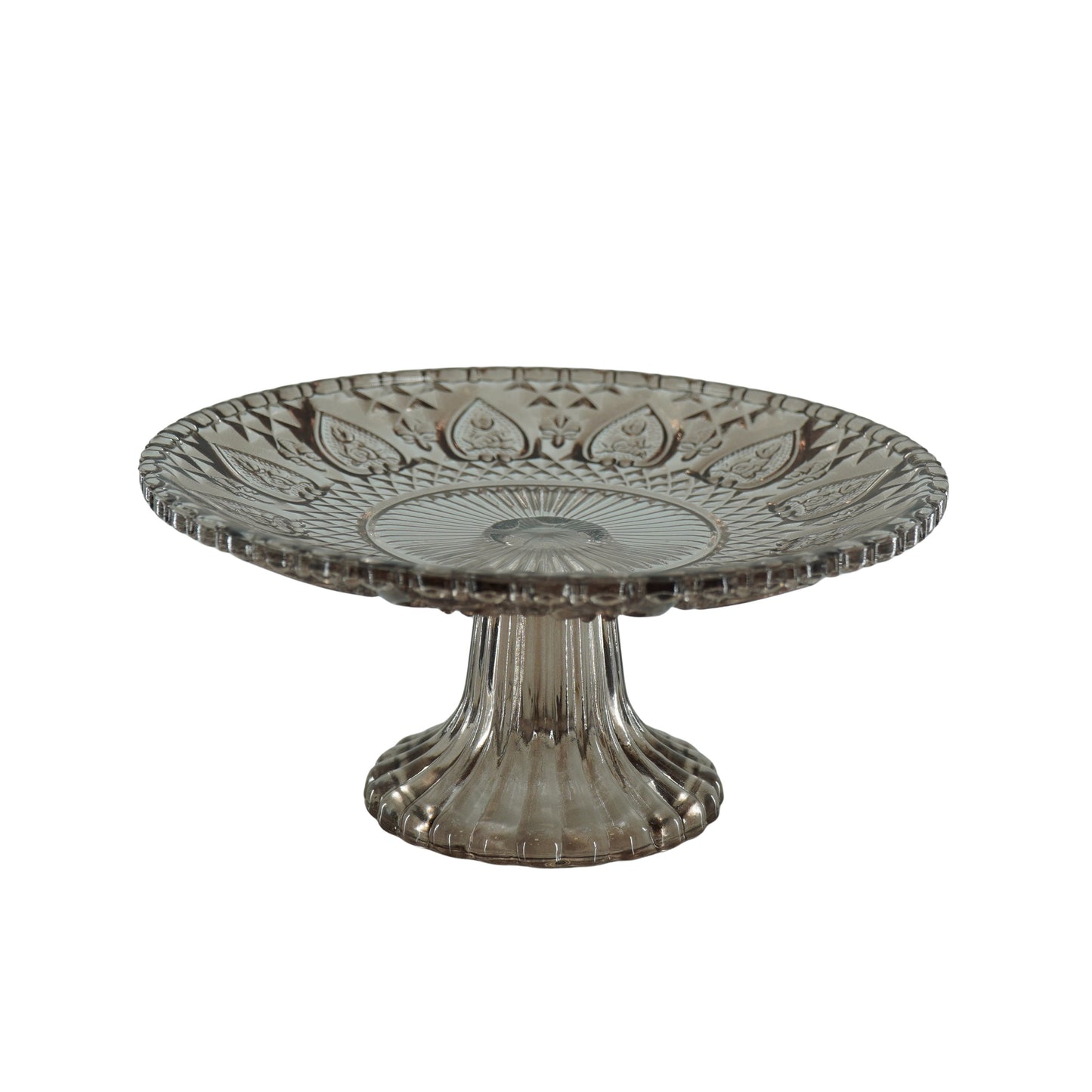 Servies- Taartplateau - Glas- Bruin 22,5x8 cm