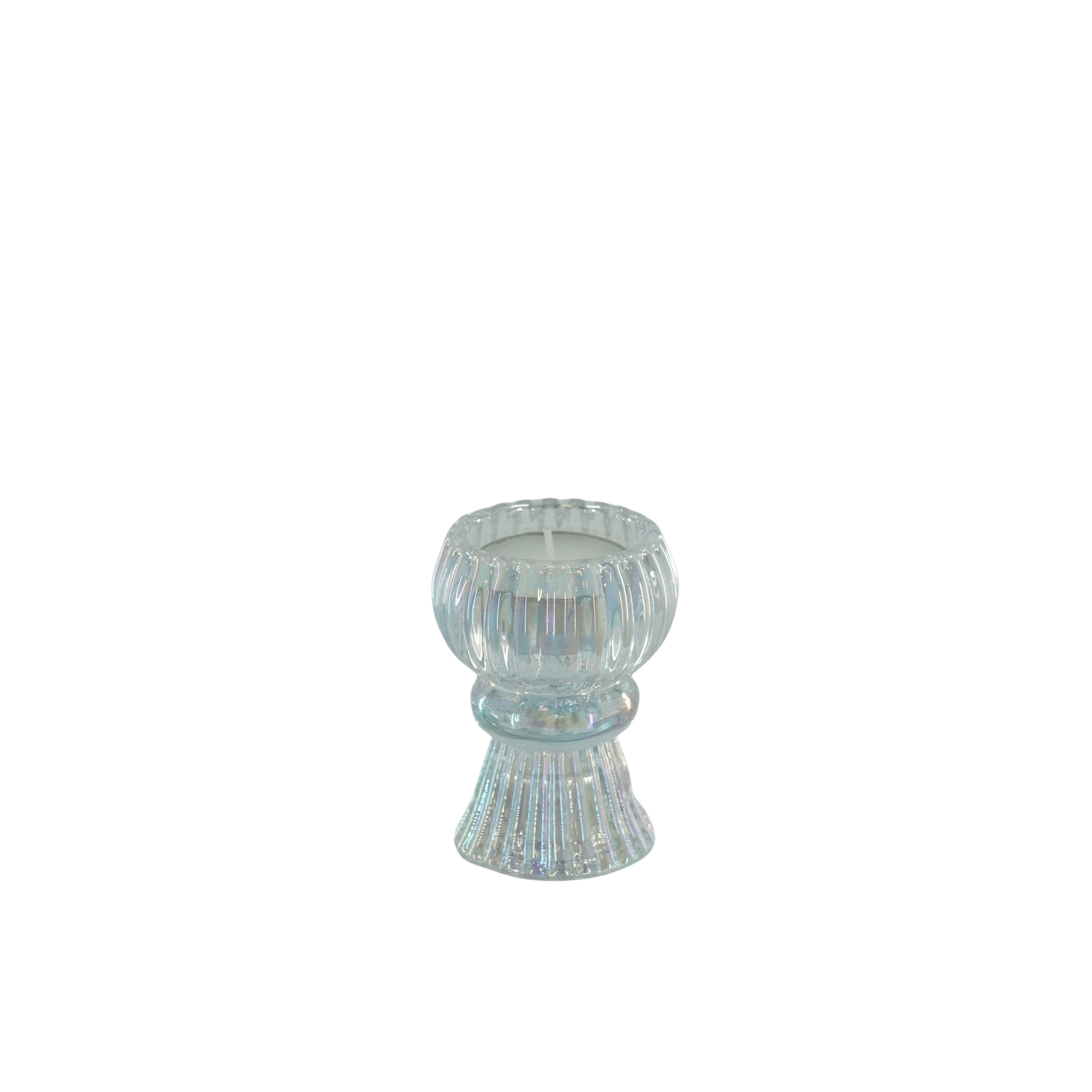 Kaarshouder- Kandelaar en Waxinelichthouder- Glas- Helder -6x8cm