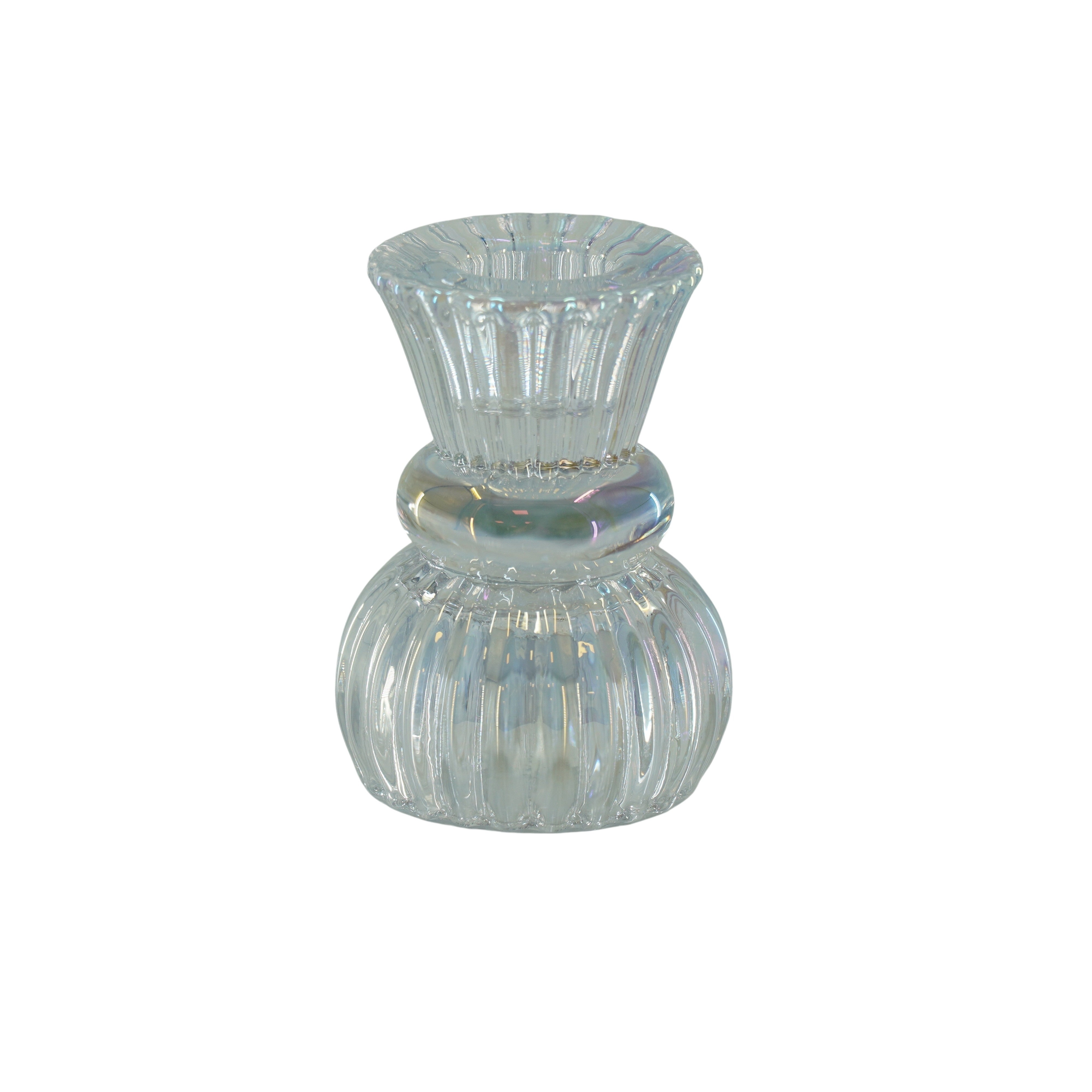 Kaarshouder- Kandelaar en Waxinelichthouder- Glas- Helder -6x8cm