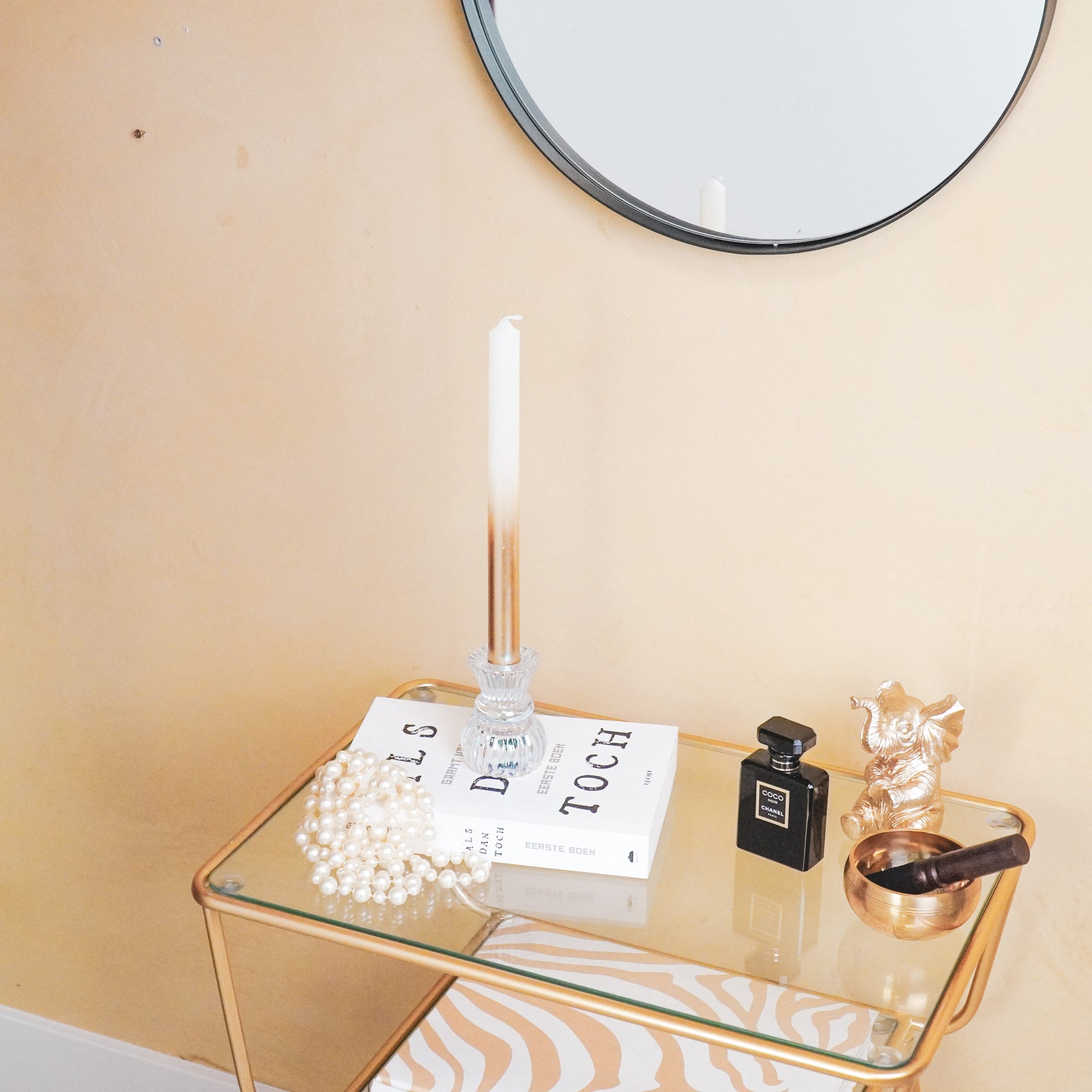 Kaarshouder- Kandelaar en Waxinelichthouder- Glas- Helder -6x8cm