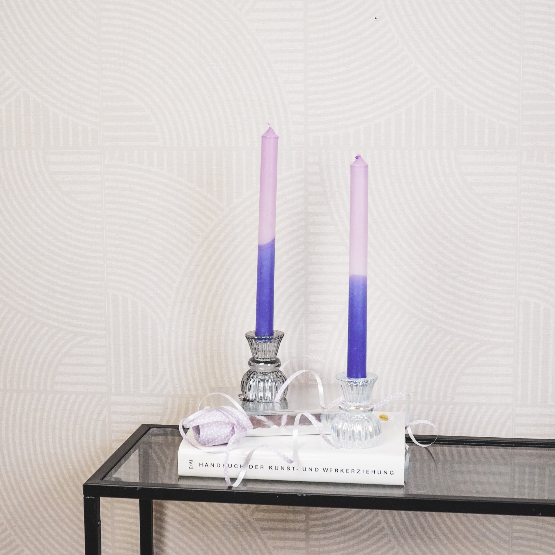 Kaarshouder- Kandelaar en Waxinelichthouder- Glas- Helder -6x8cm