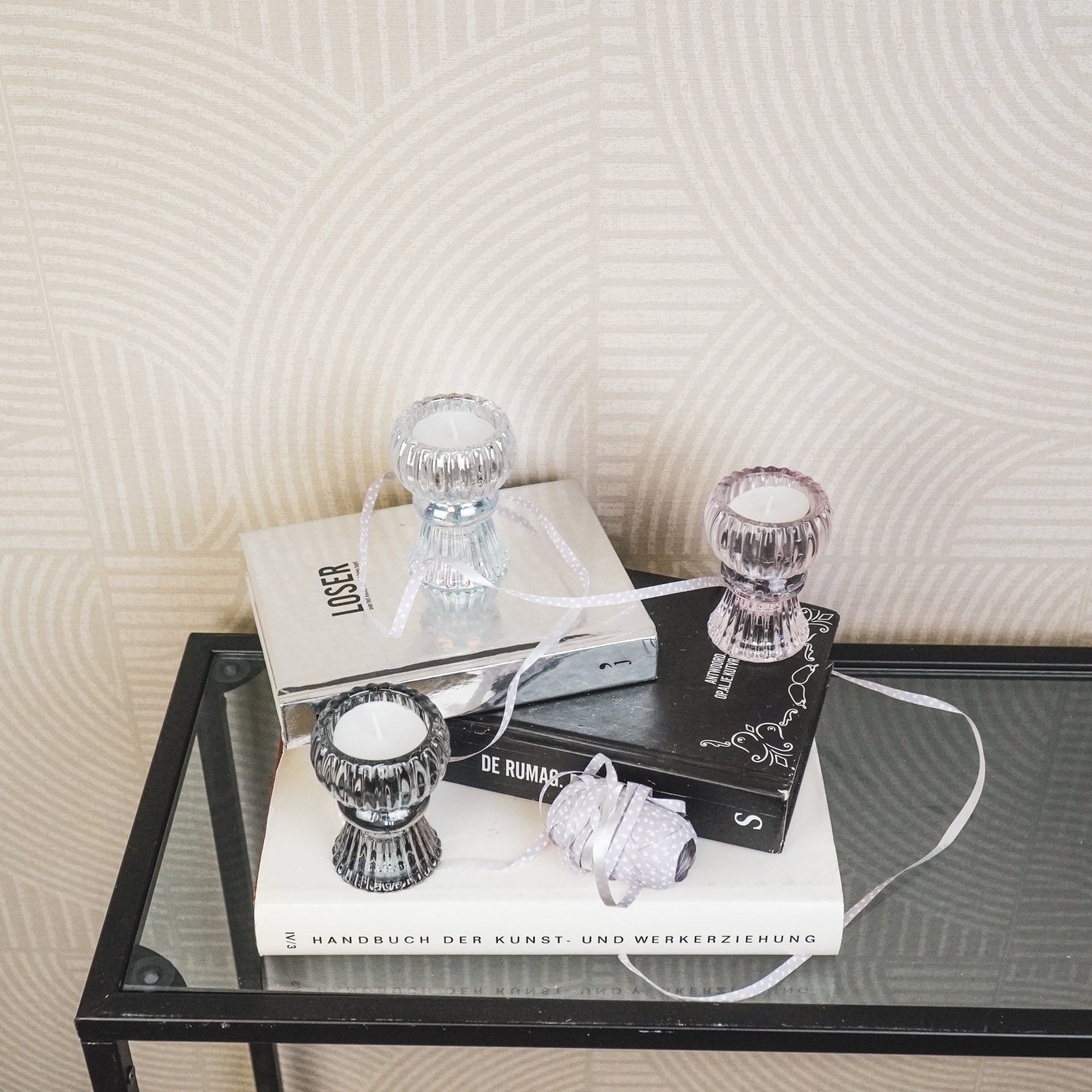 Kaarshouder- Kandelaar en Waxinelichthouder- Glas- Helder -6x8cm