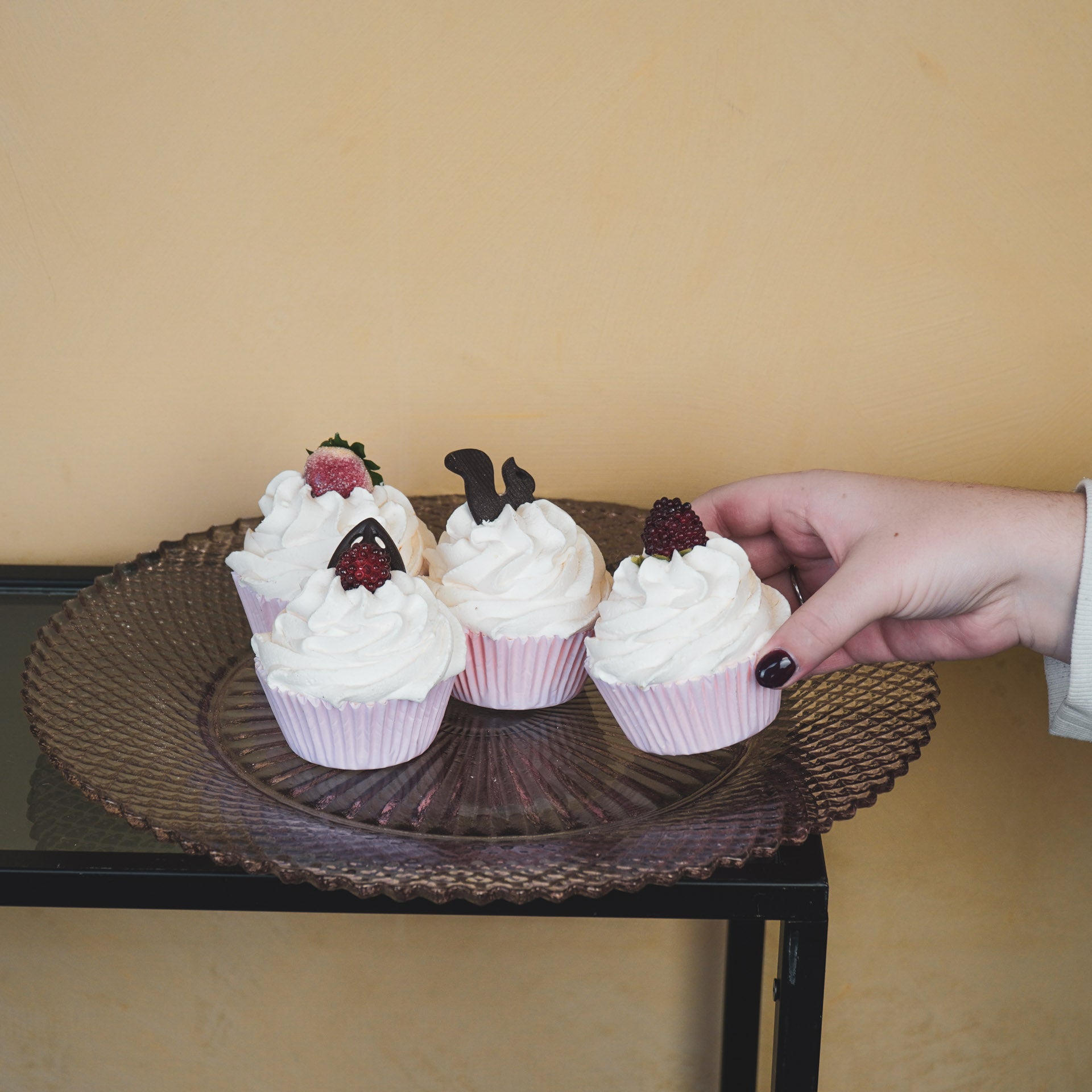 Bord/Plateau - Glas - Bruin - 34x2,5cm