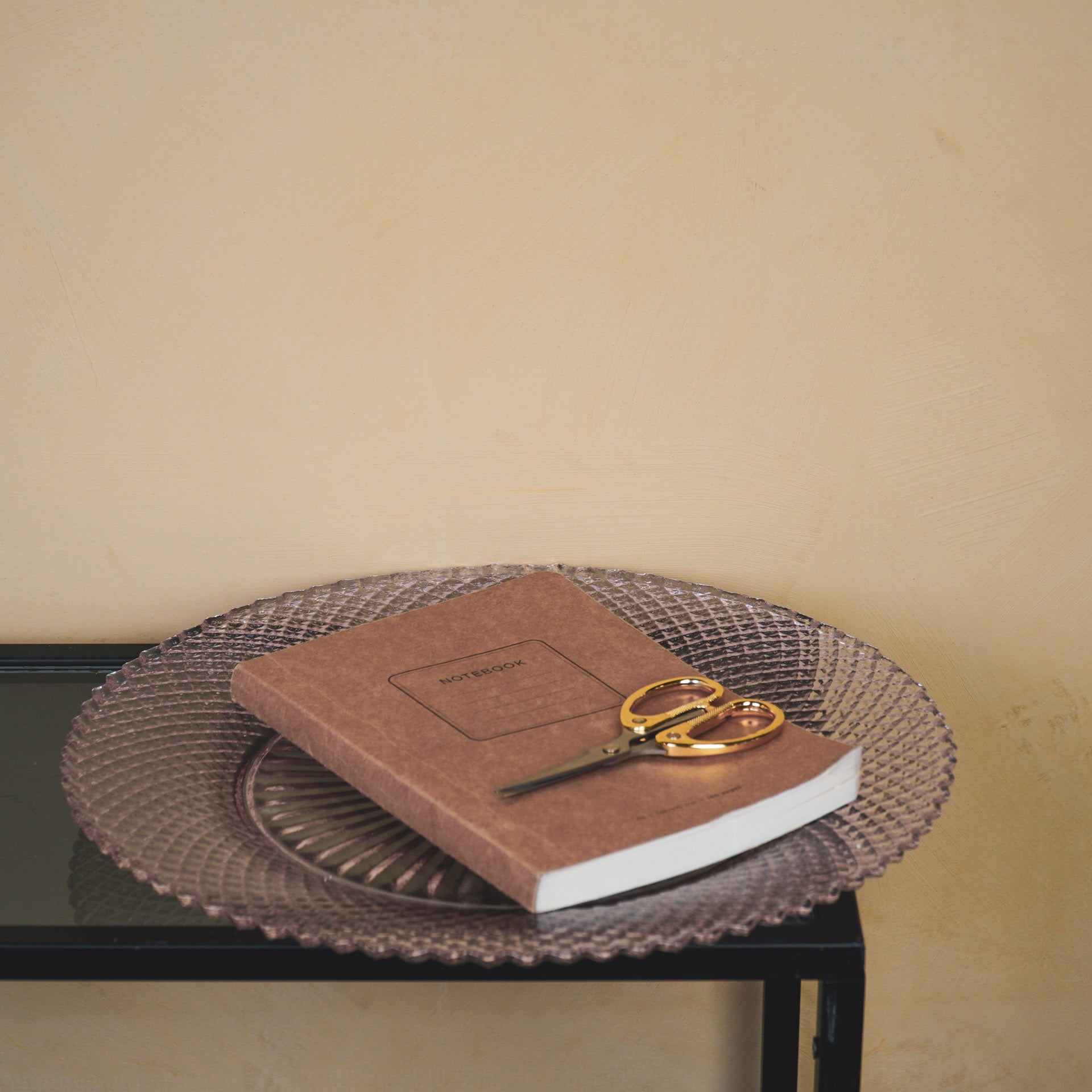 Bord/Plateau- Glas - Roze - 34x2,5cm