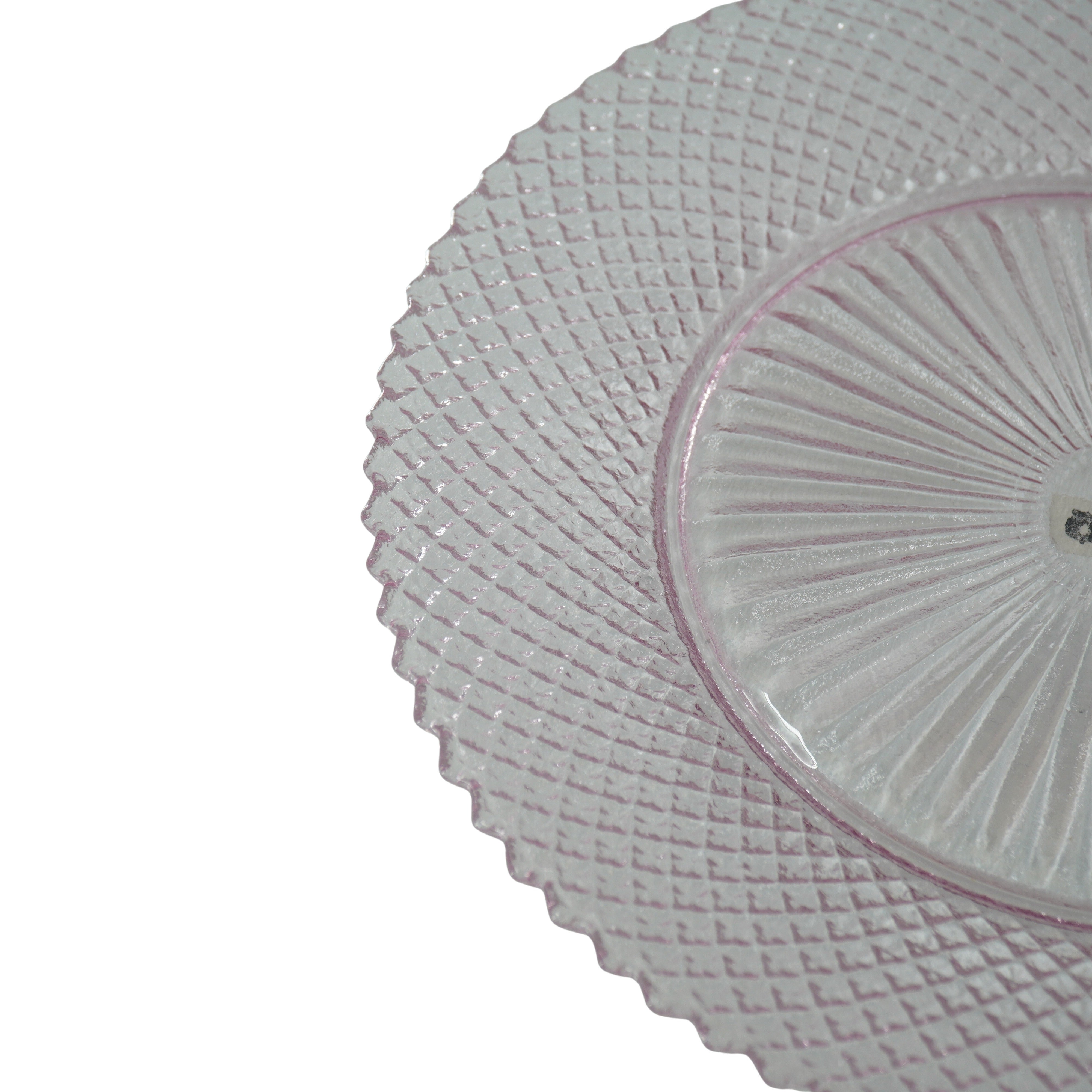 Bord/Plateau- Glas - Roze - 34x2,5cm