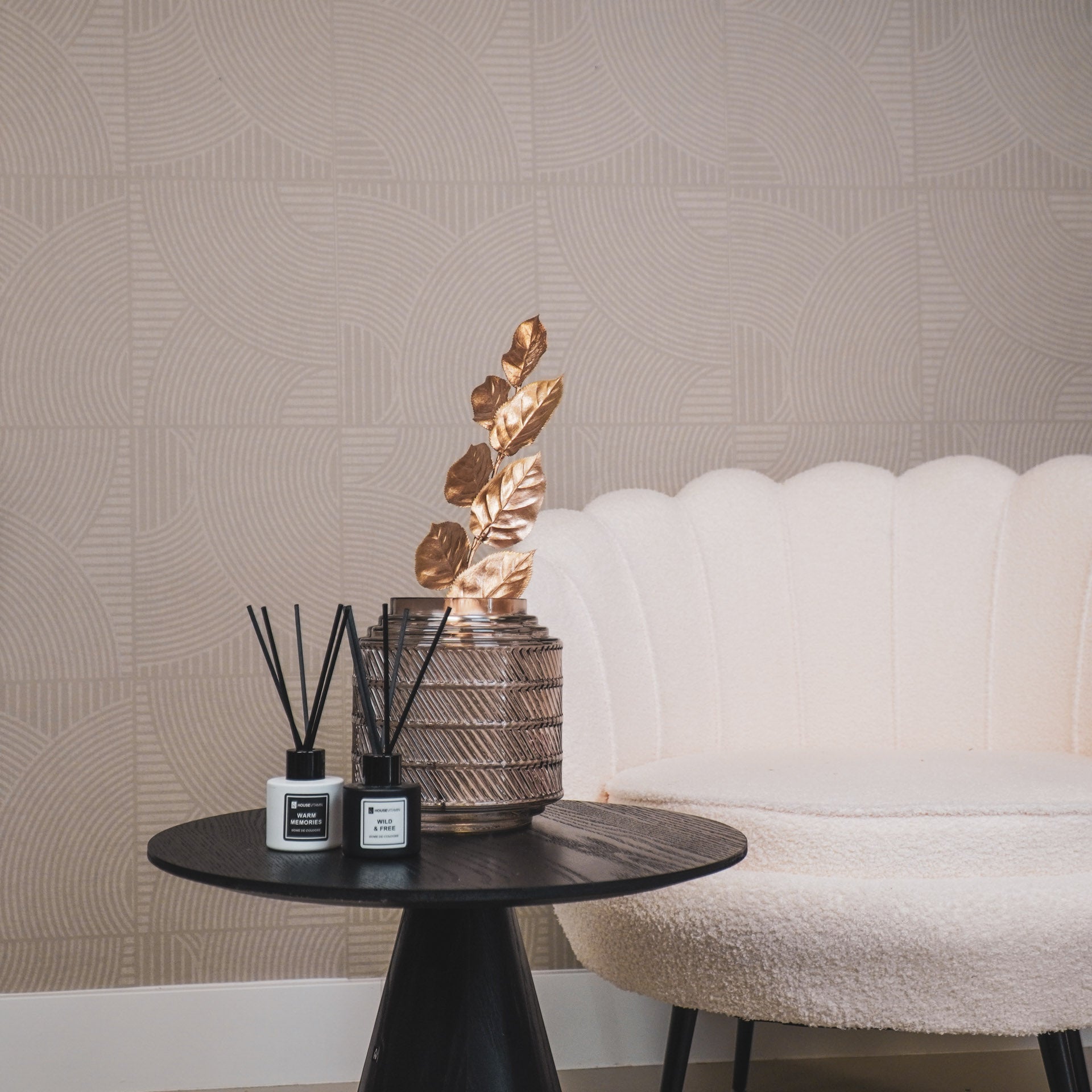 Vaas- Relief- Glas- Bruin- 16x16 cm