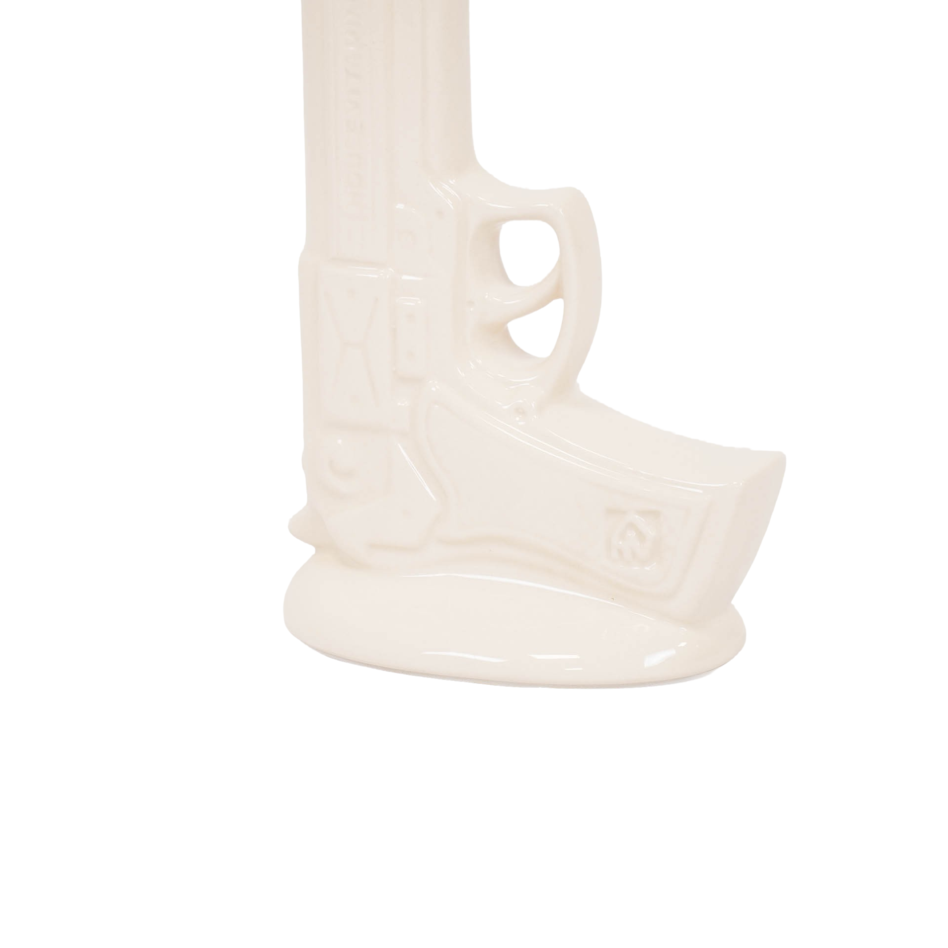 Vaas - Pistool - Keramiek - Wit - 15x9x23cm