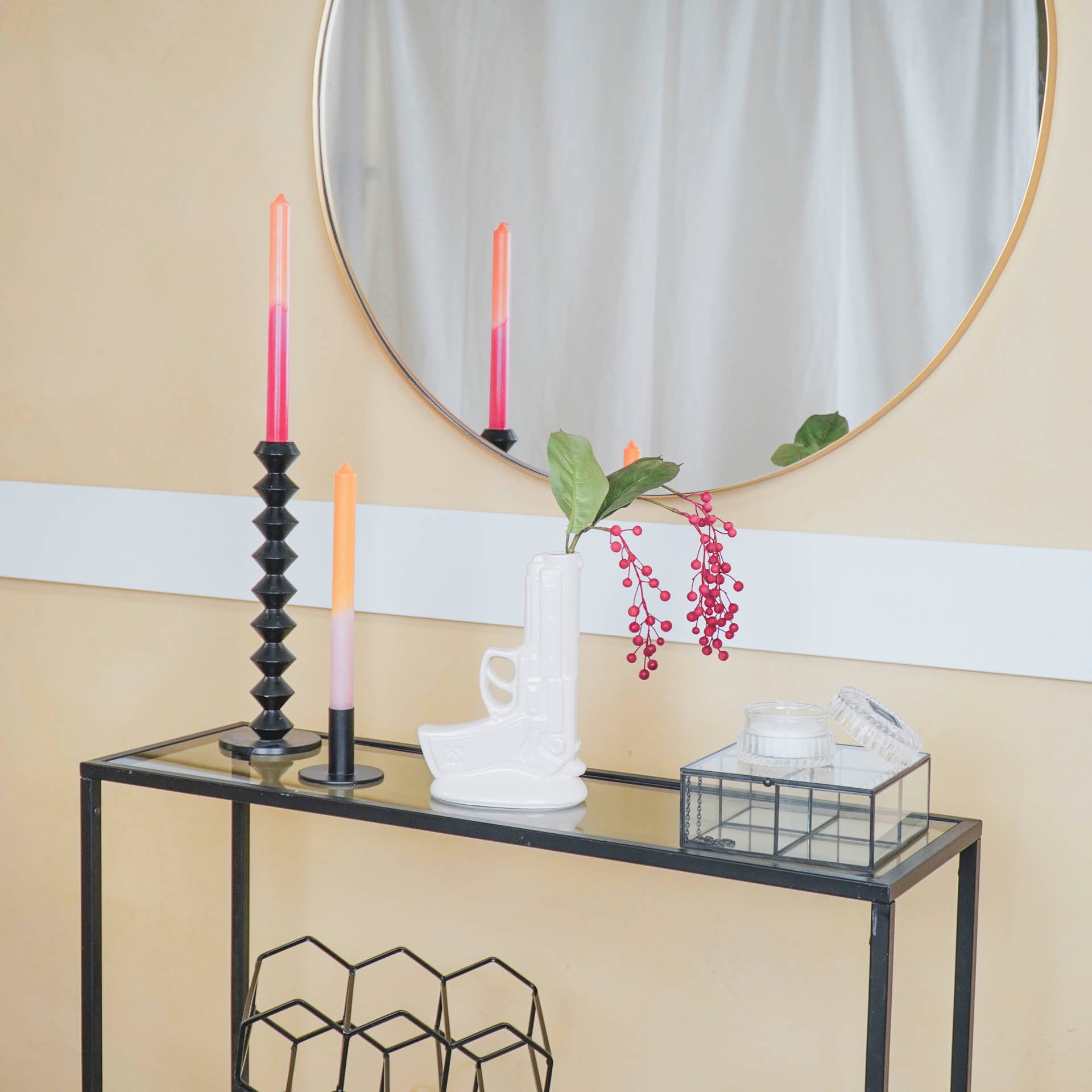 Vaas - Pistool - Keramiek - Wit - 15x9x23cm