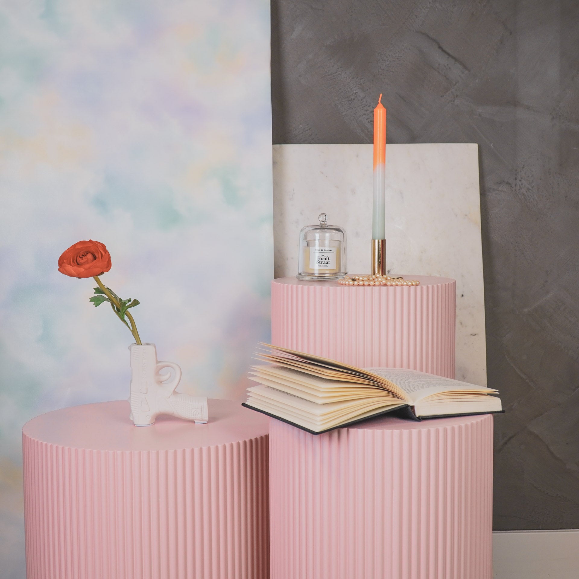 Vaas - Pistool - Keramiek - Wit - 12x5x12cm