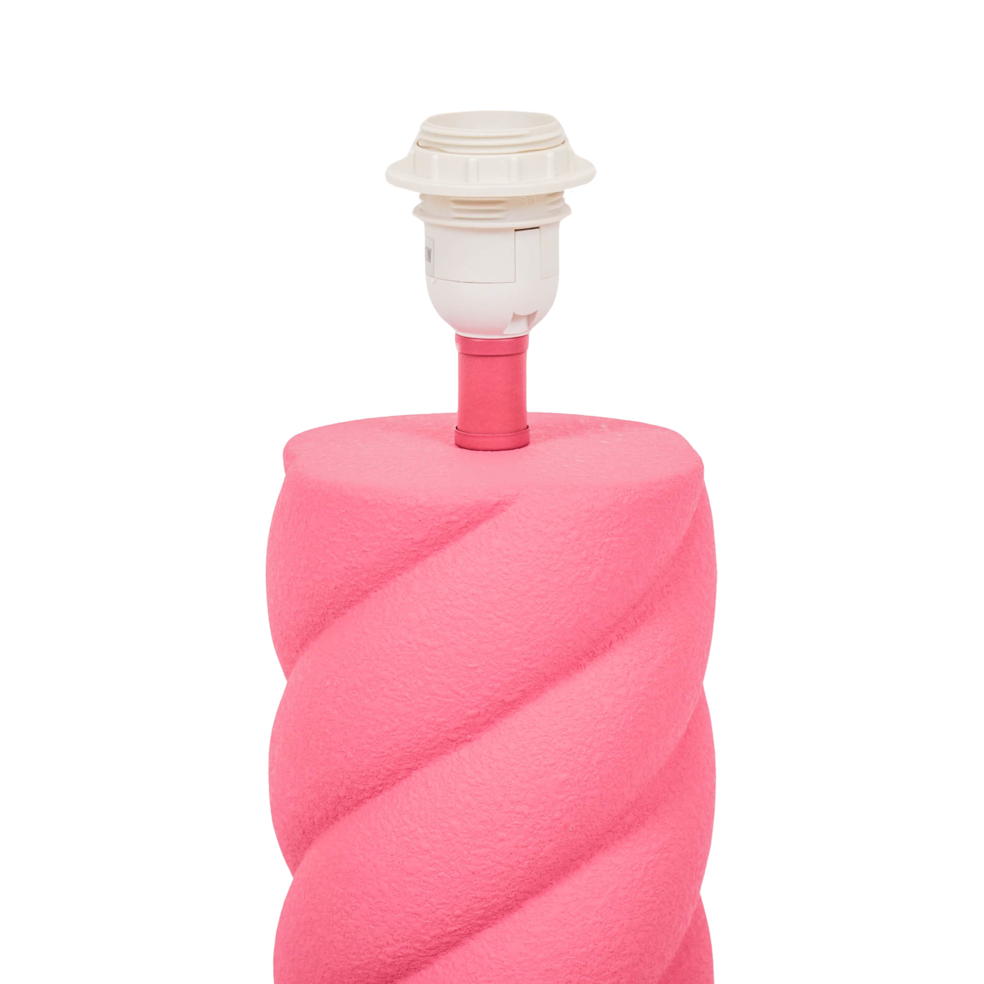 Tafellamp - Gedraaide Spek - Keramiek - Neon Roze - 12x12x28cm