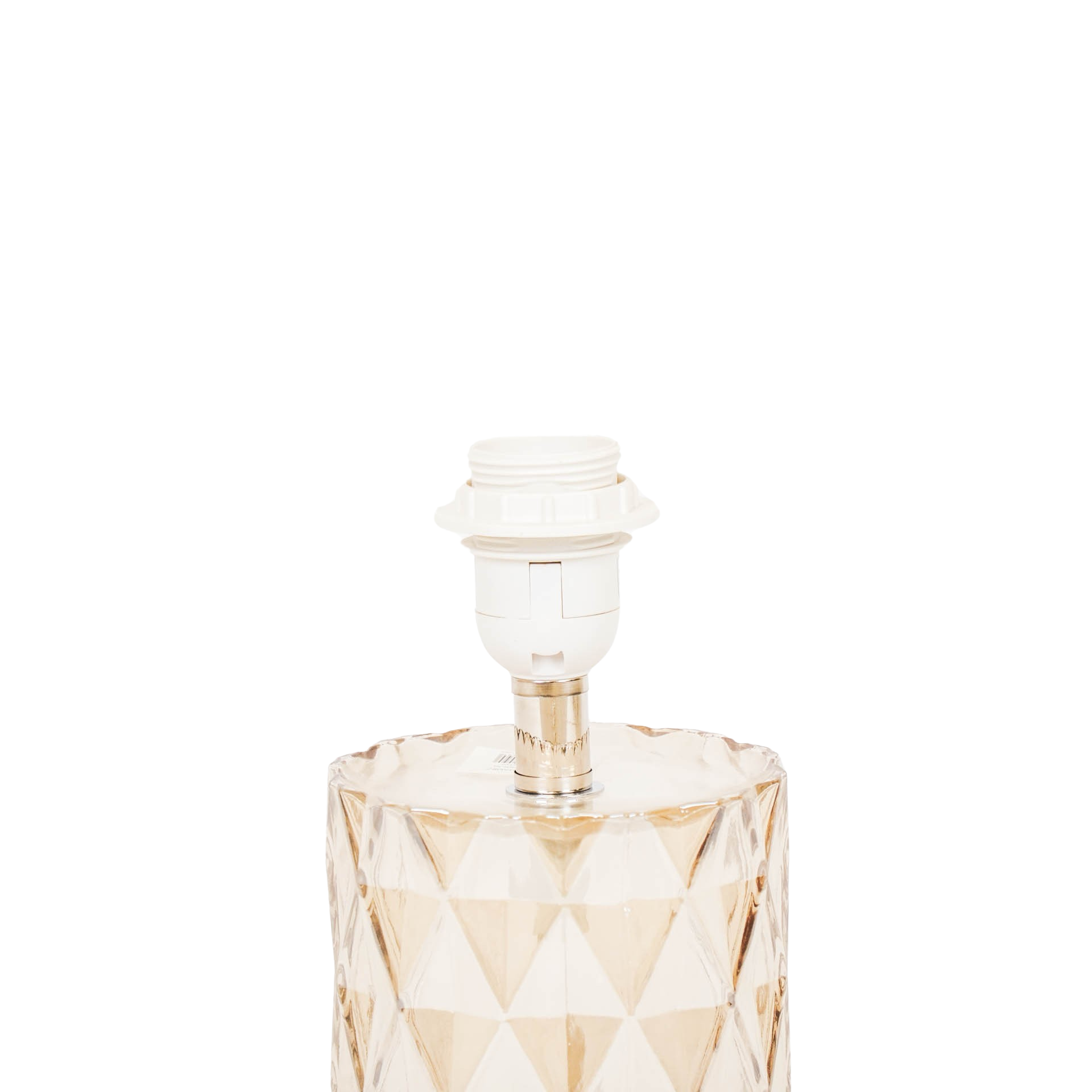 Tafellamp - Glazen Ruitjes Voet - Amber - 12x12x20cm