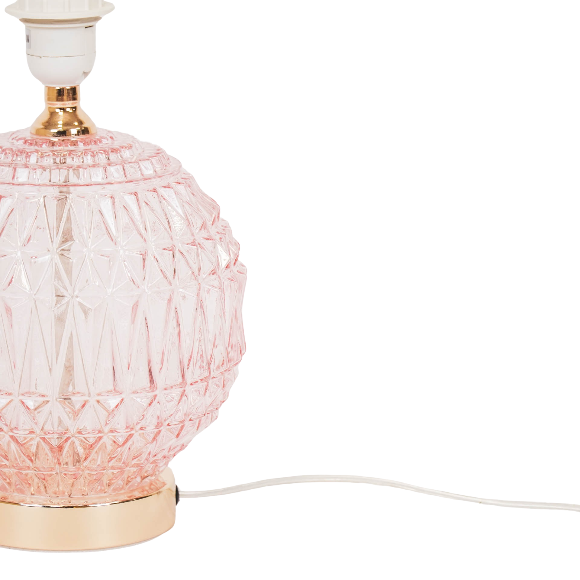 Tafellamp - Kristal Glazen Voet - Roze - 19x19x20cm