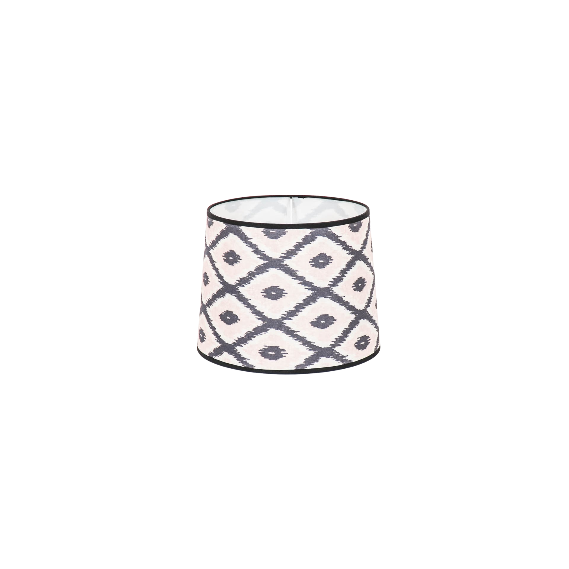 Lampenkap Kelim Print -Polyester- Zwart/ Wit/ Lichtroze-26x30x23cm, image size:1920x1920