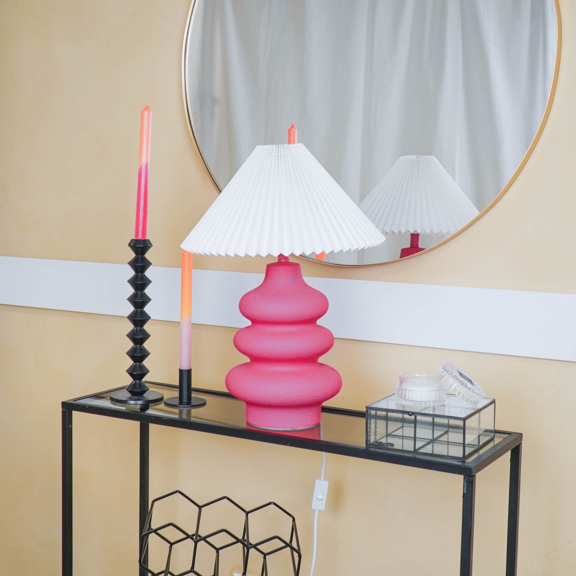 Lampenkap - Plissé - Polyester - Wit - 8x35x17 cm