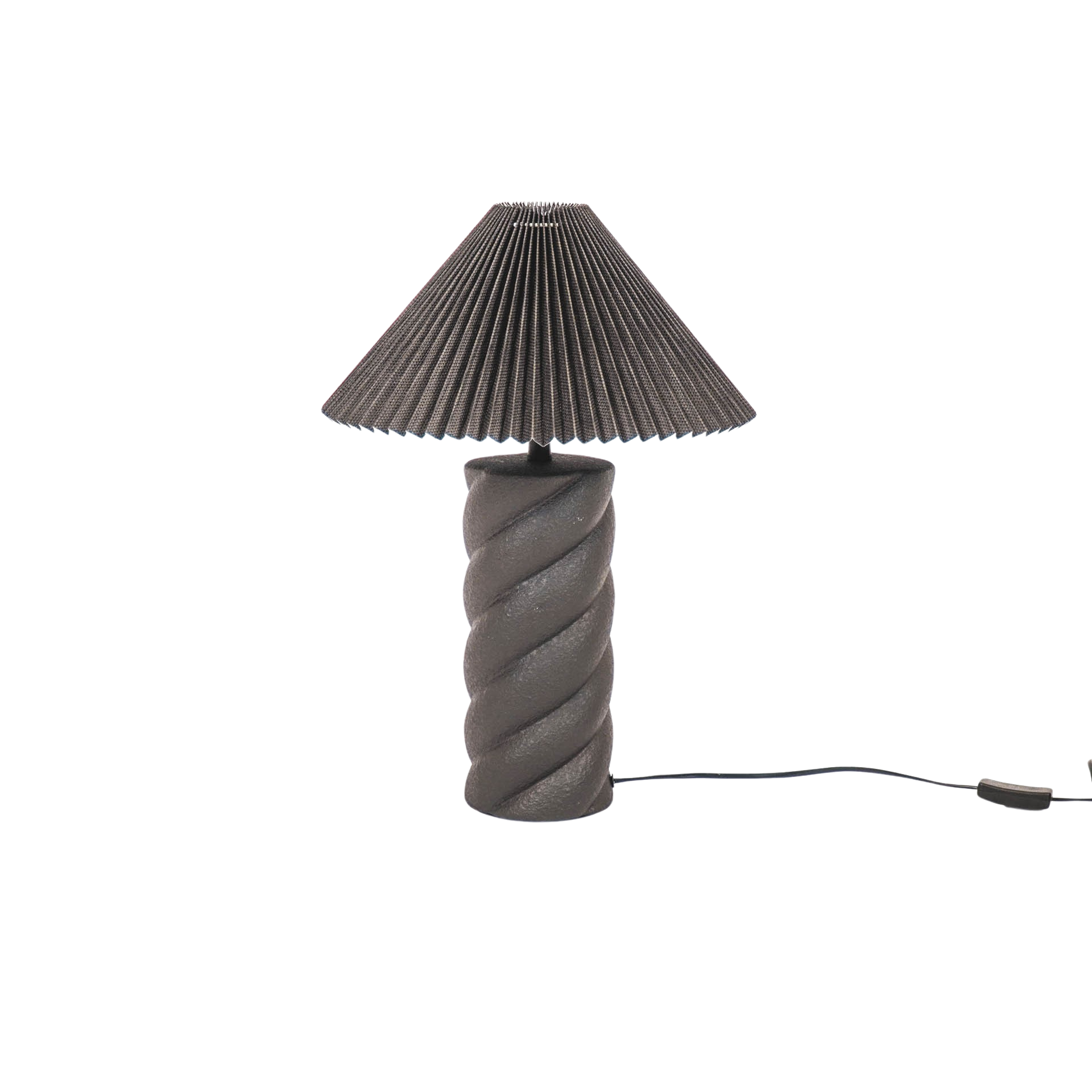 Lampenkap - Plissé - Polyester - Zwart - 8x35x17 cm