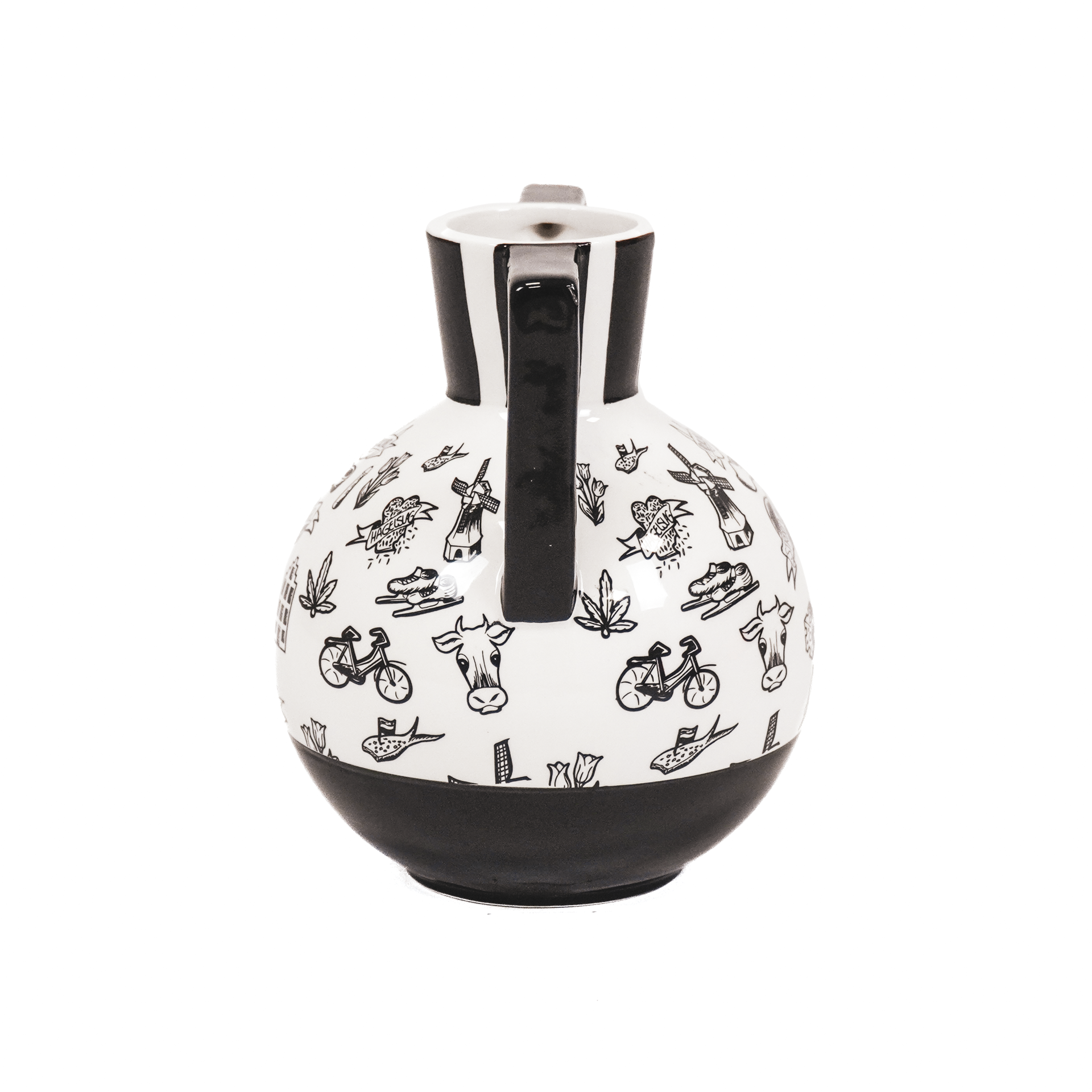 Vaas - Kettleble - Dutch Black Design - Newbone China -14,5x14,5x18,5cm